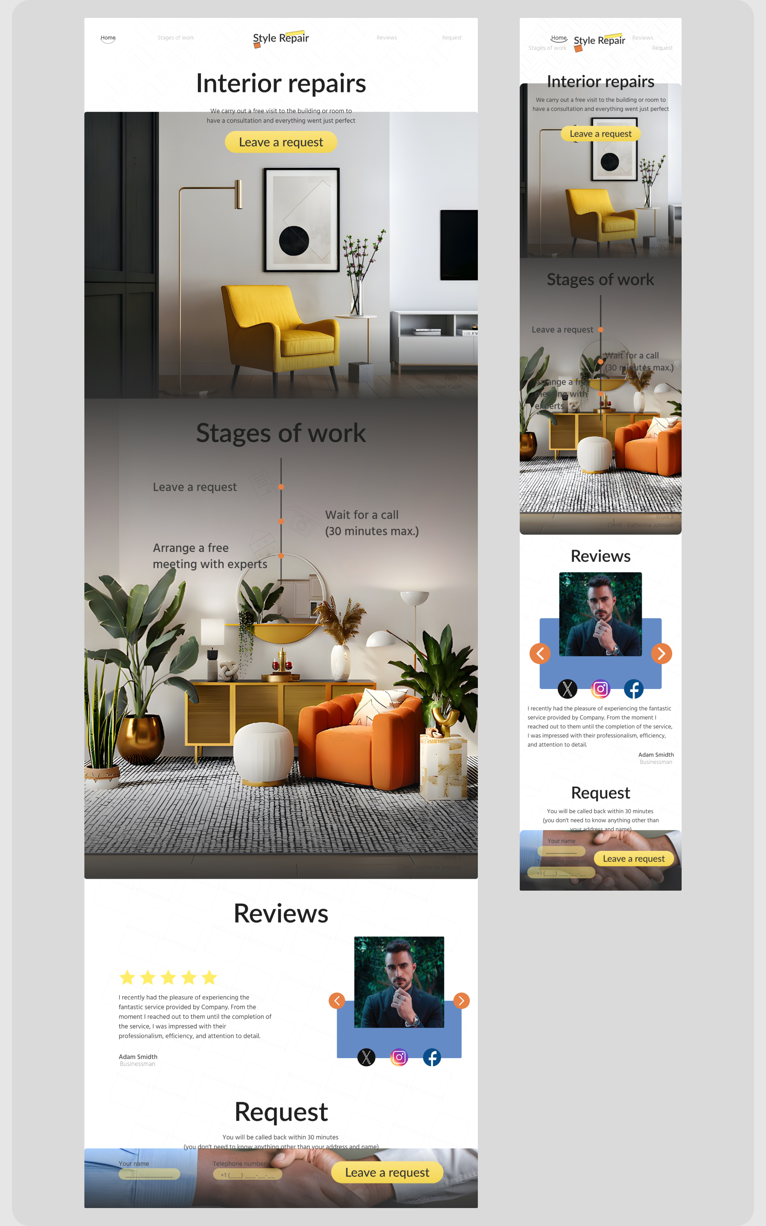 Style Repair - одностраничный сайт — Изображение №7 — Интерфейсы, Графика на Dprofile