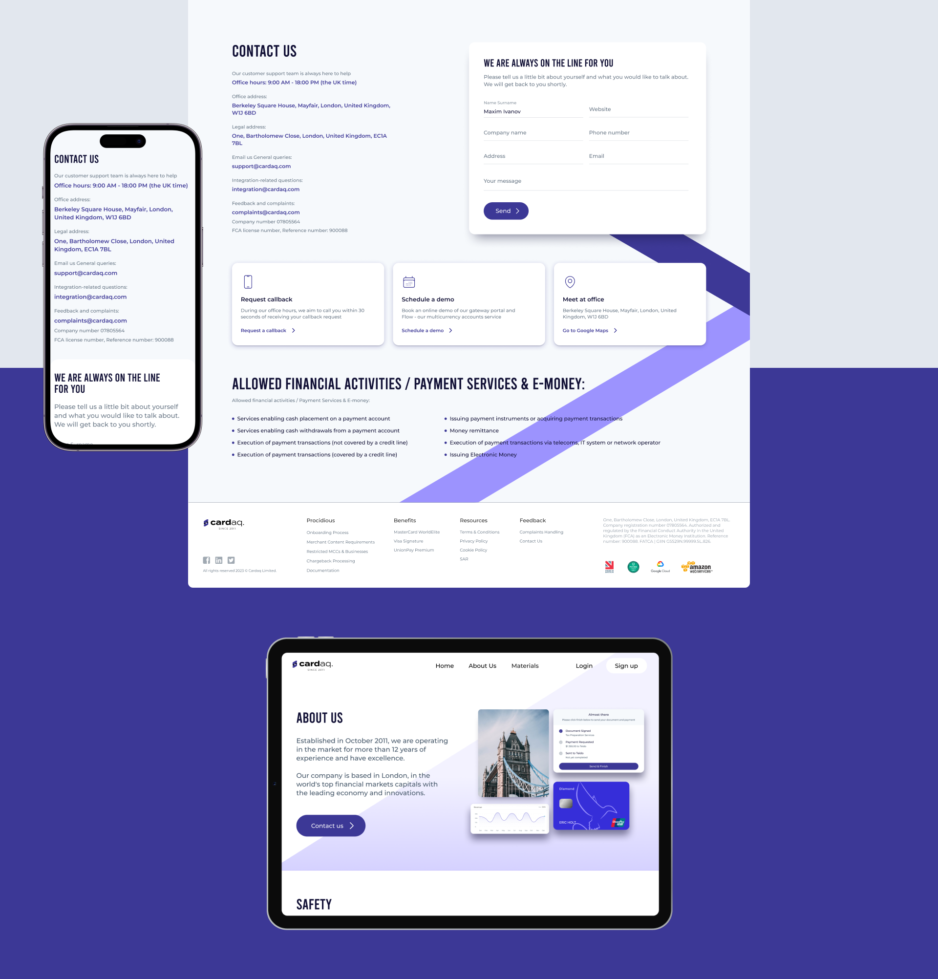 Cardaq Cards&Acquiring website — Изображение №5 — Интерфейсы, Графика на Dprofile