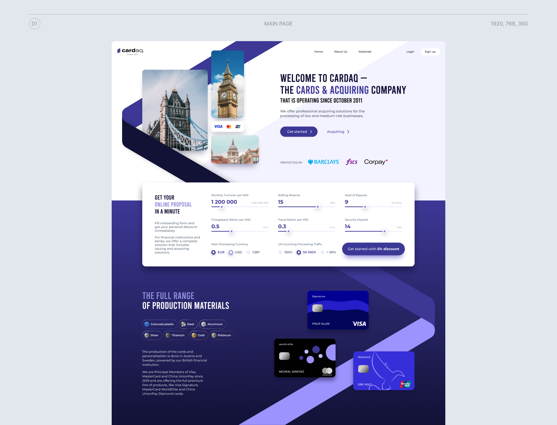 Cardaq Cards&Acquiring website — Изображение №2 — Интерфейсы, Графика на Dprofile