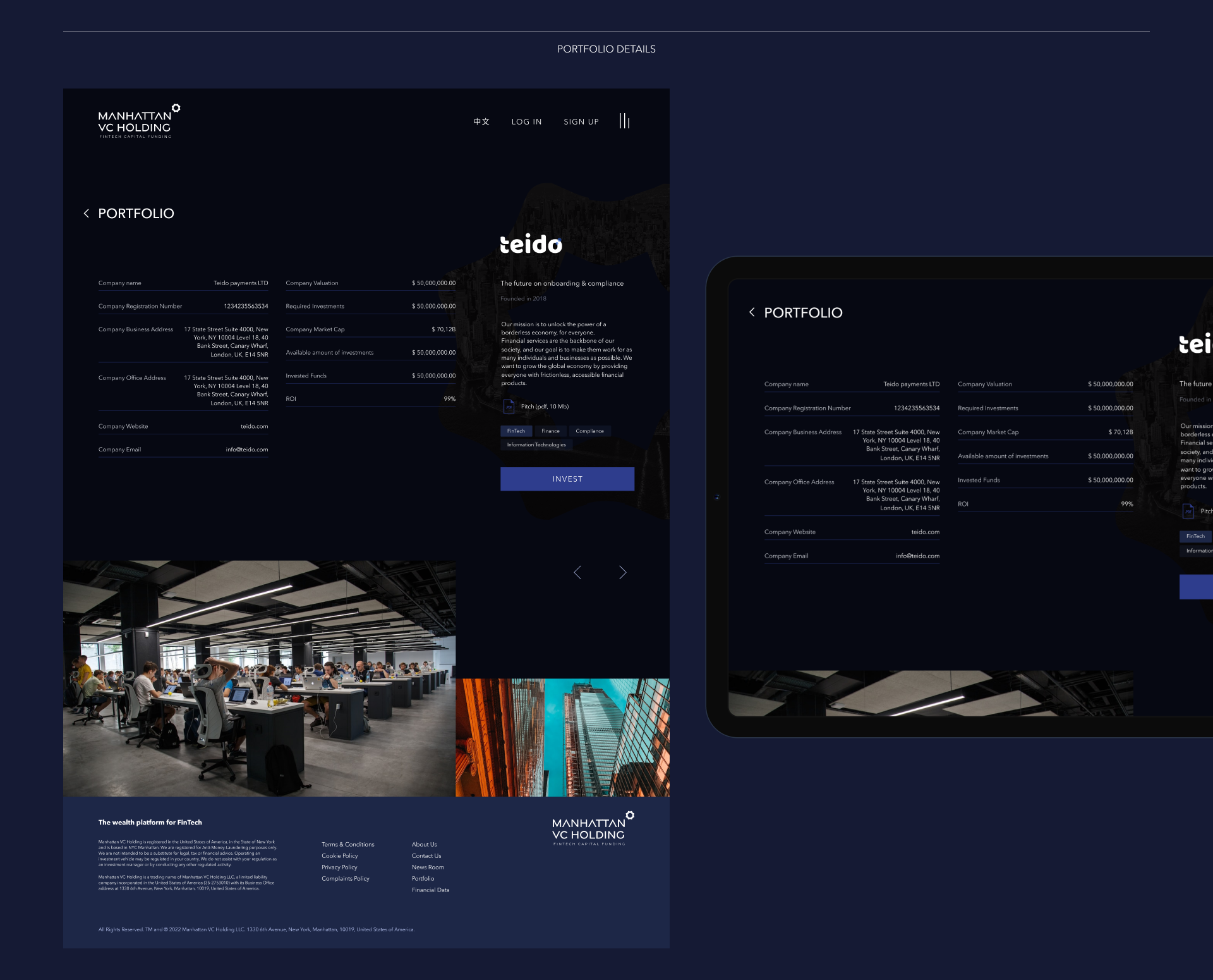 Manhattan VC Fund website — Изображение №7 — Интерфейсы, Графика на Dprofile