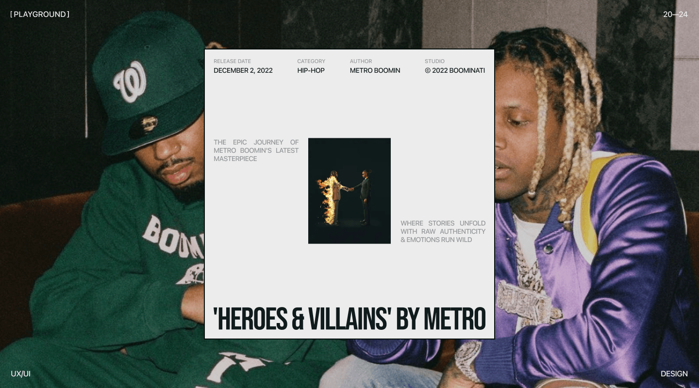 [playground] — 'Heroes & Villains' by Metro Boomin — Изображение №1 — Интерфейсы, Графика на Dprofile