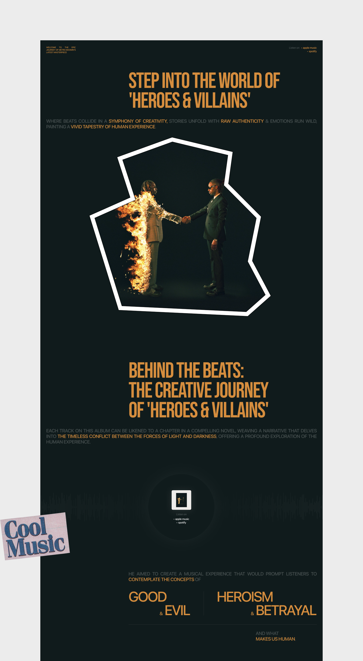 [playground] — 'Heroes & Villains' by Metro Boomin — Изображение №5 — Интерфейсы, Графика на Dprofile