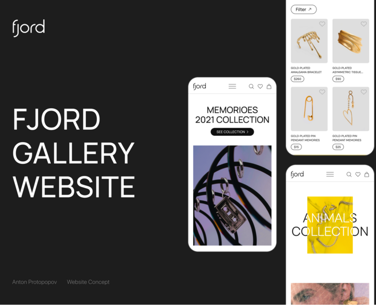 FJORD.GALLERY website concept — Интерфейсы, Анимация на Dprofile