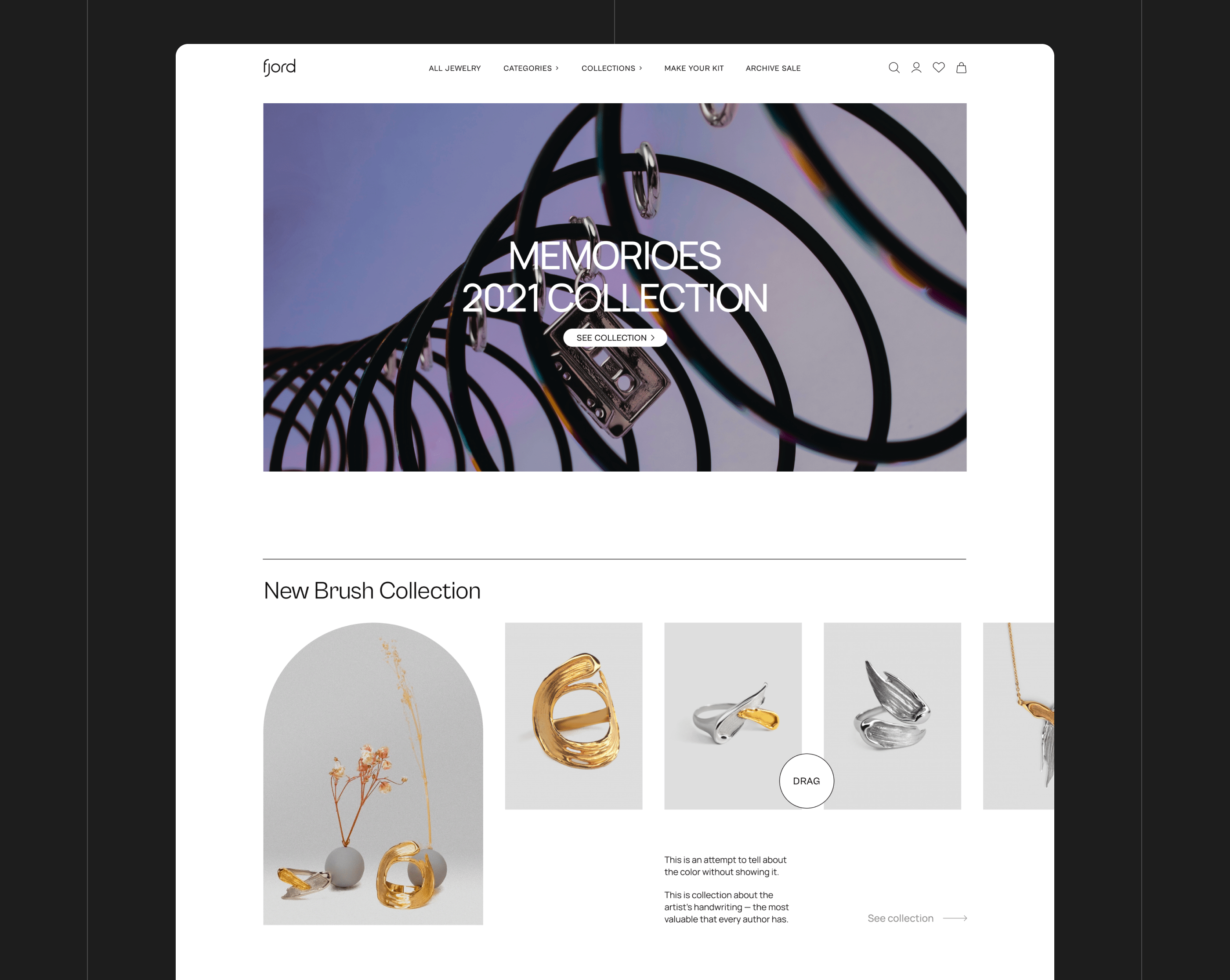FJORD.GALLERY website concept — Изображение №2 — Интерфейсы, Анимация на Dprofile