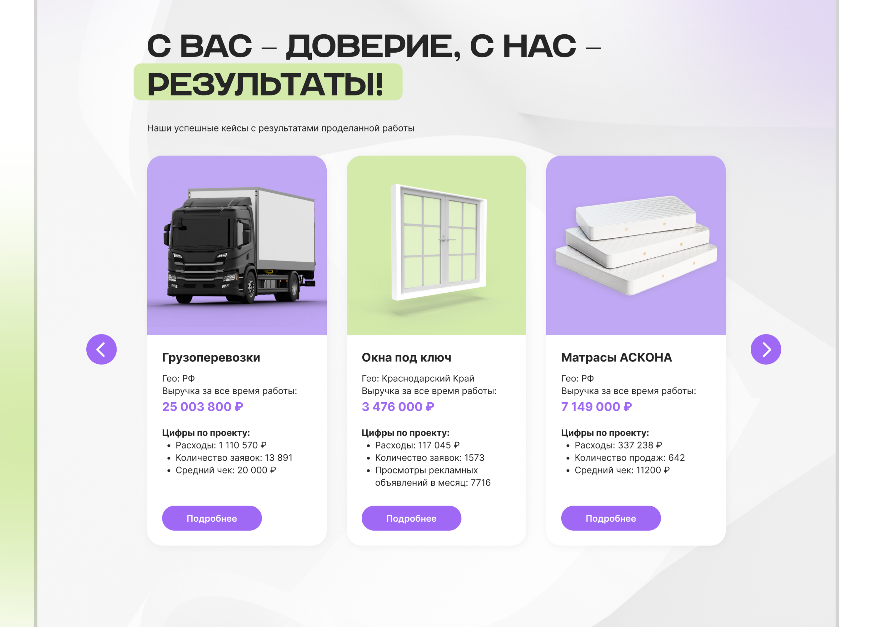 Одностраничный сайт для агентства по продвижению на Авито — Изображение №15 — Интерфейсы на Dprofile