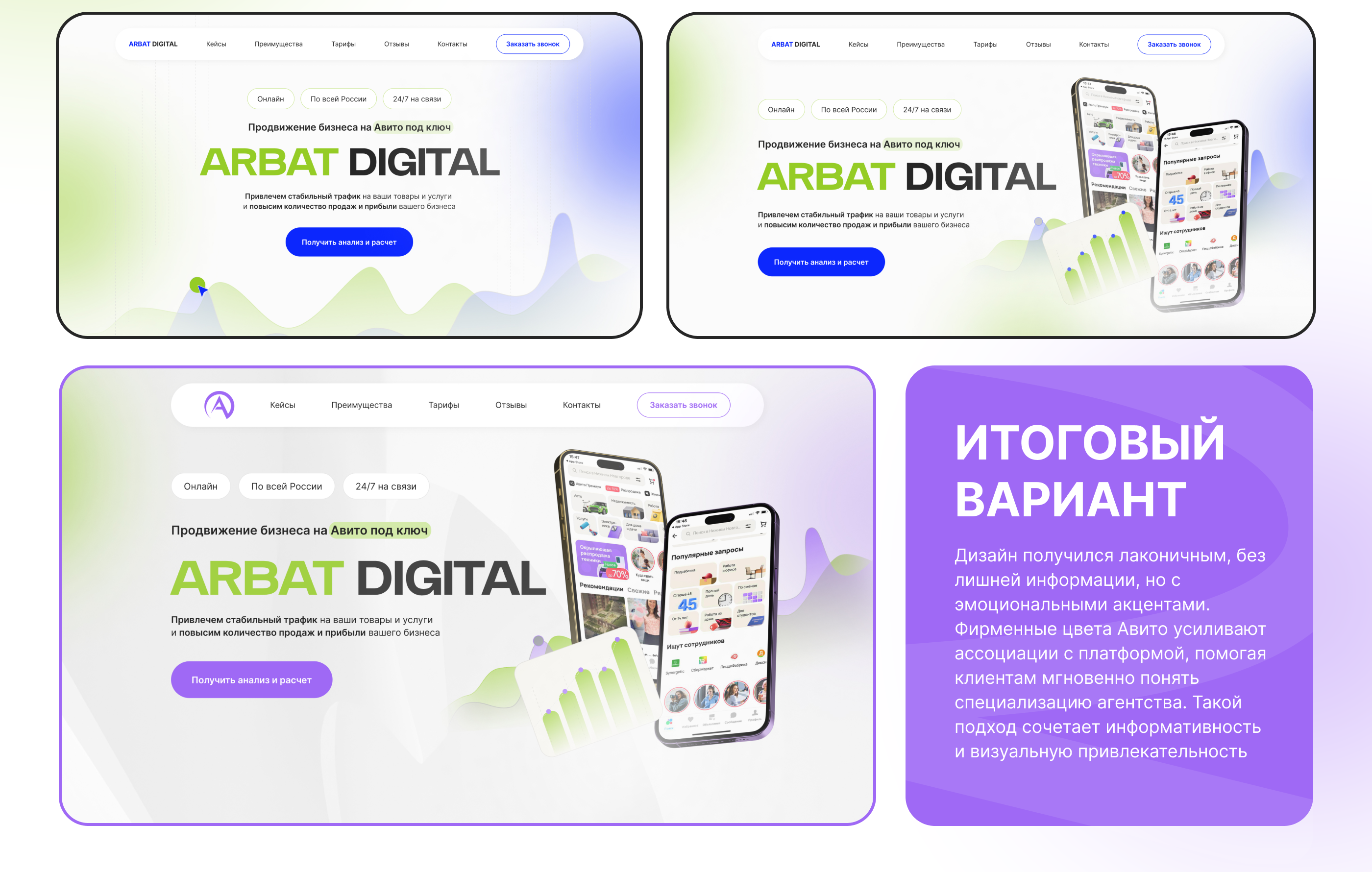 Одностраничный сайт для агентства по продвижению на Авито — Изображение №5 — Интерфейсы на Dprofile