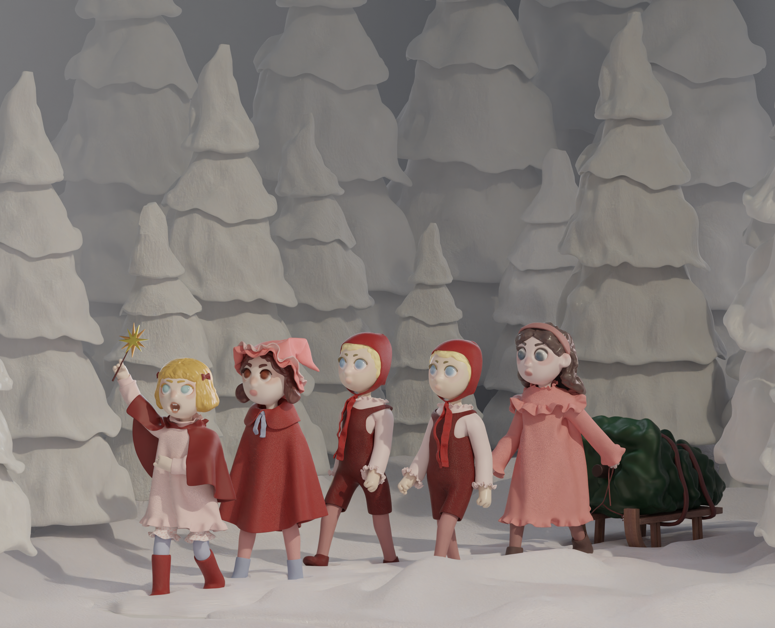 christmas forest — Иллюстрация, Графика на Dprofile