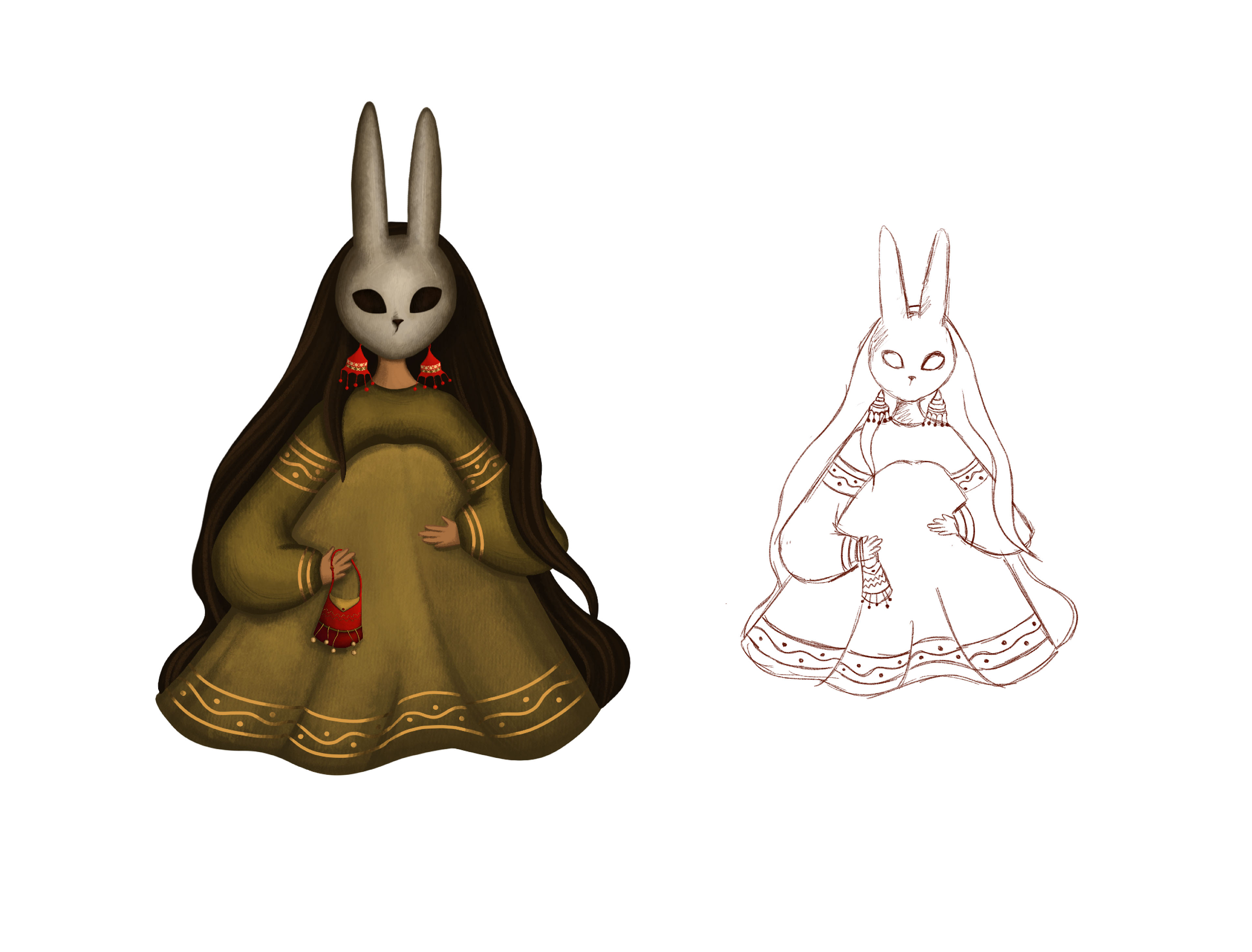 STICKER PACK Девочка в маске кролика — Изображение №5 — Иллюстрация на Dprofile