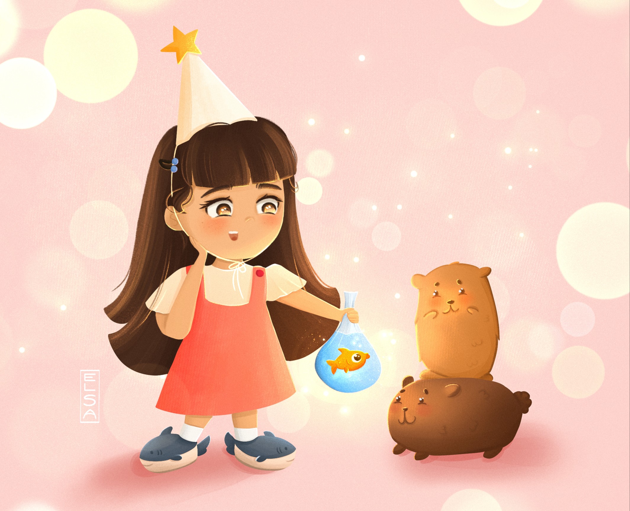 Милая рыбка | Детская иллюстрация — Иллюстрация на Dprofile