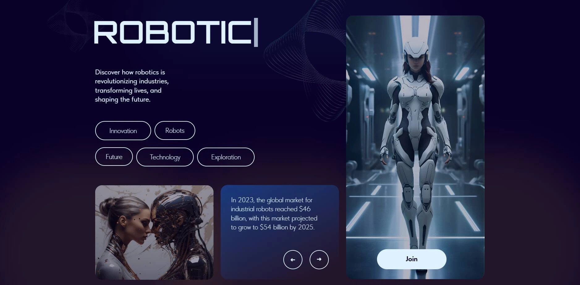 Сайт "Робототехника" — Изображение №1 — Интерфейсы на Dprofile