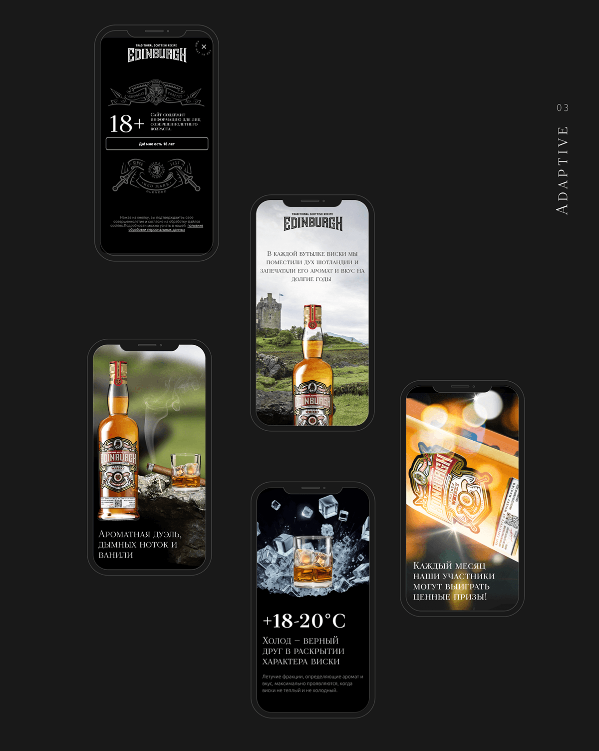 Промо-сайт для виски FMCG 2024 — Изображение №6 — Интерфейсы, Анимация на Dprofile