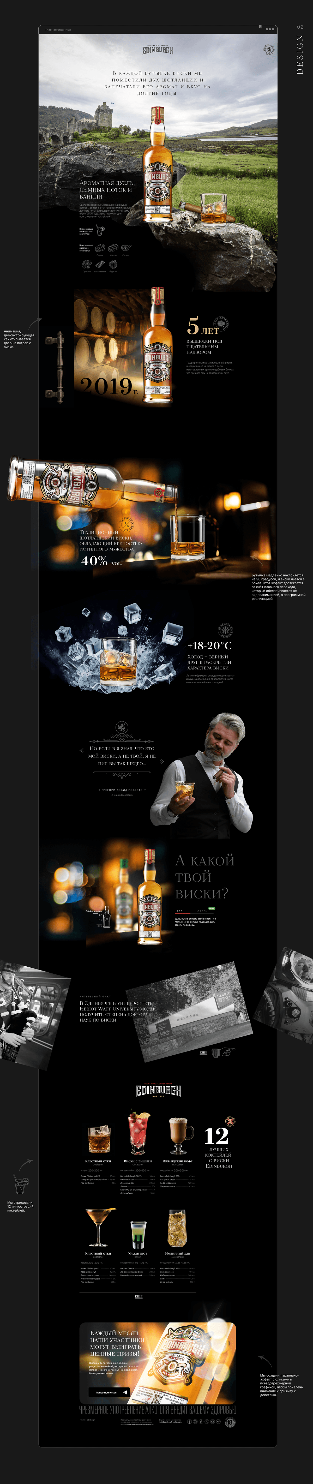 Промо-сайт для виски FMCG 2024 — Изображение №3 — Интерфейсы, Анимация на Dprofile