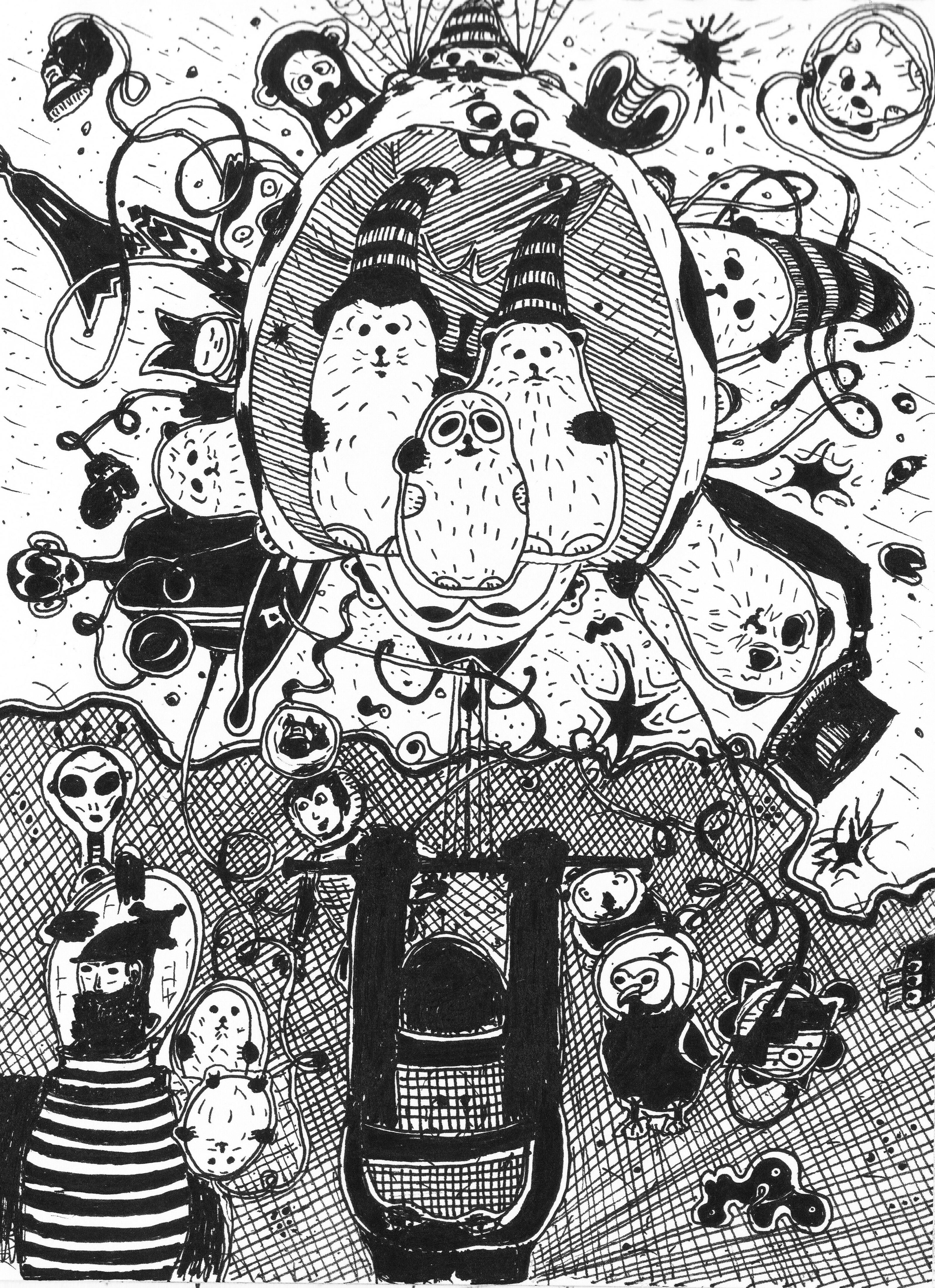 Абстрактная иллюстрация "Цирк с конями" — Изображение №1 — Иллюстрация на Dprofile