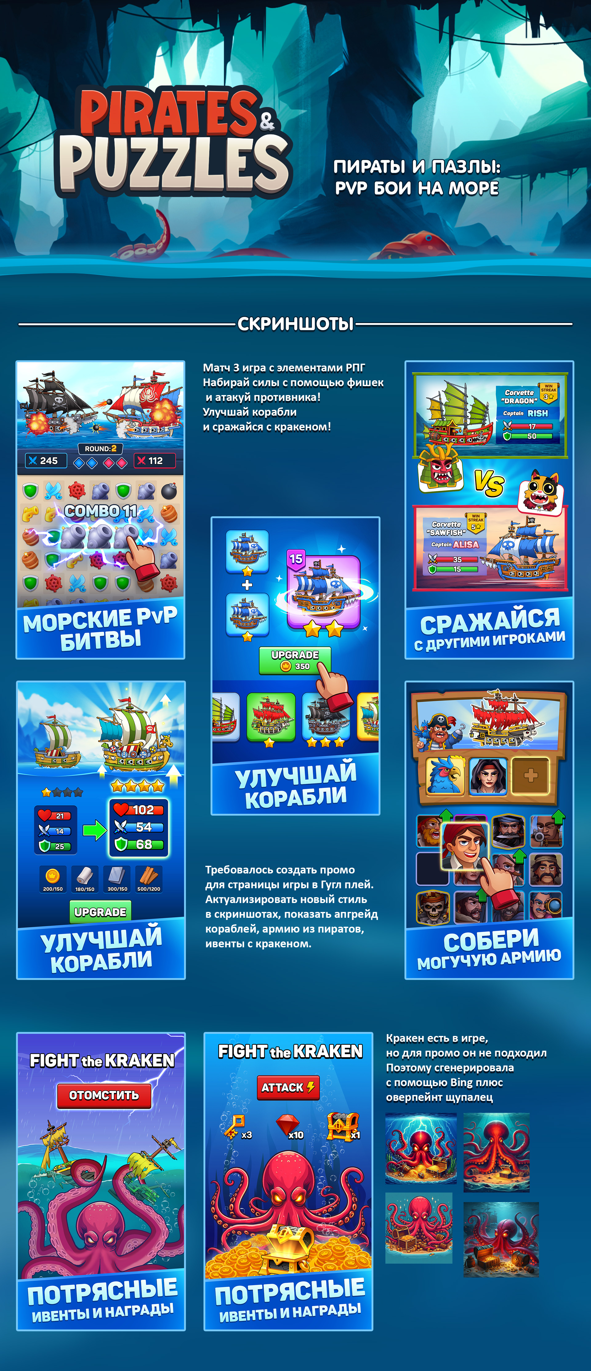 ASO Promo Pirates&Puzzles — Изображение №1 — Иллюстрация, Маркетинг на Dprofile
