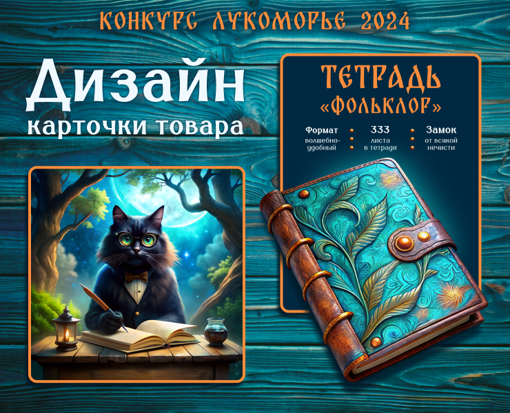 Дизайн карточки товара Тетрадь "Фольклор" — Графика, Маркетинг на Dprofile