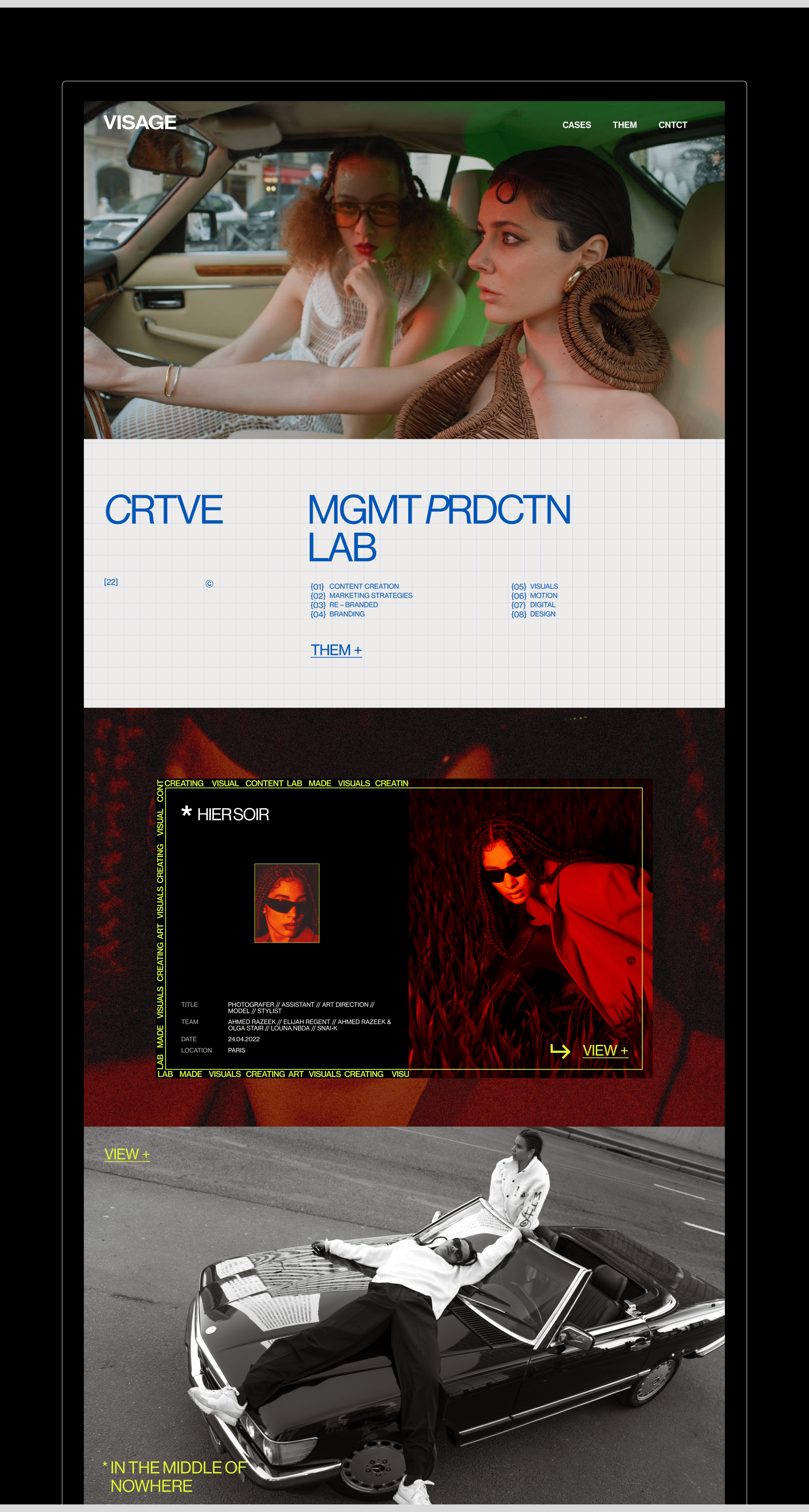 Visage - Creative Visual Studio — Изображение №3 — Интерфейсы, Брендинг на Dprofile