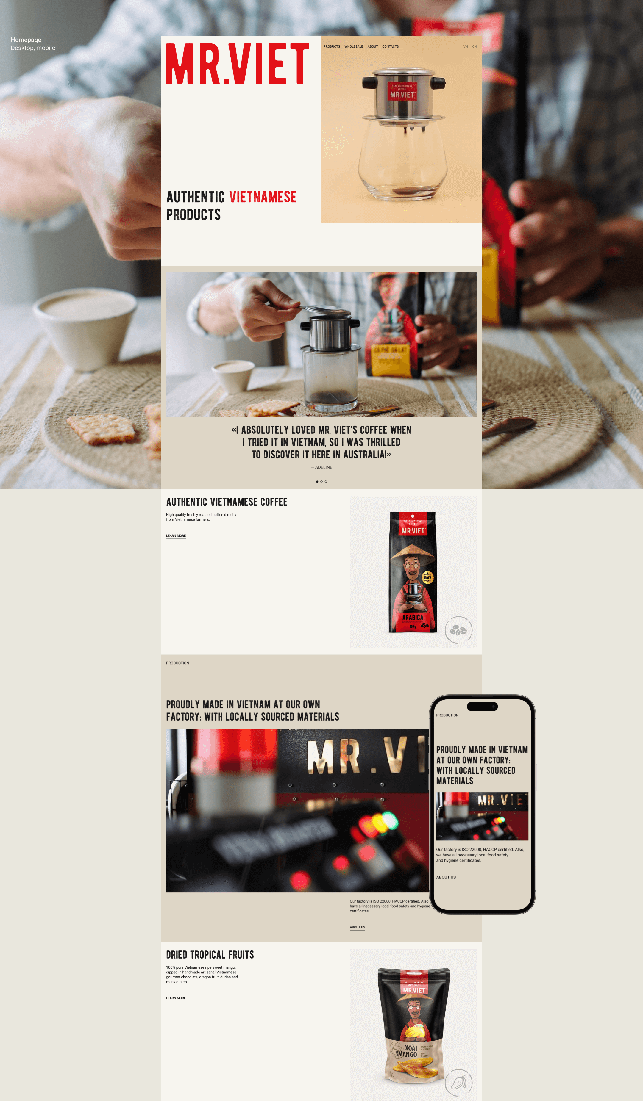 Mr Viet: Website design and development — Изображение №2 — Интерфейсы, Иллюстрация на Dprofile