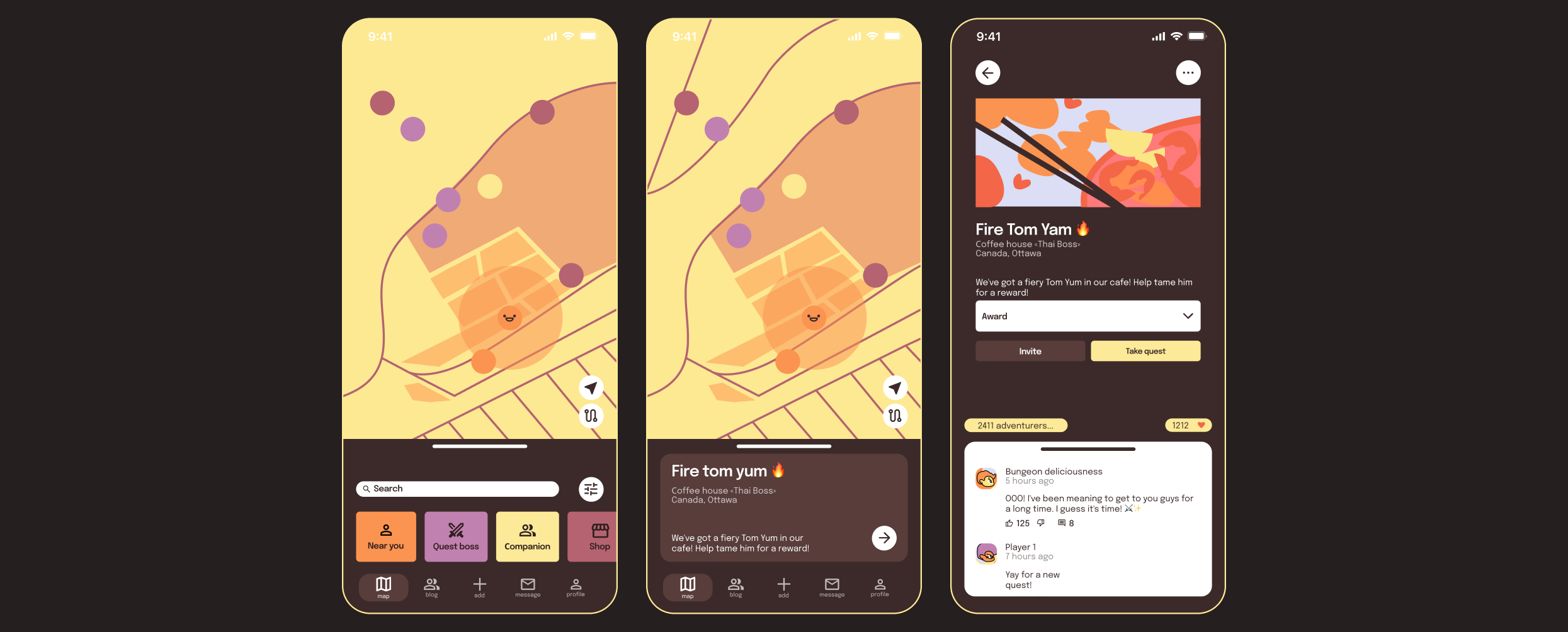 Foodquest app: Brand Identity, UX/UI, Landing page — Изображение №5 — Интерфейсы, Брендинг на Dprofile