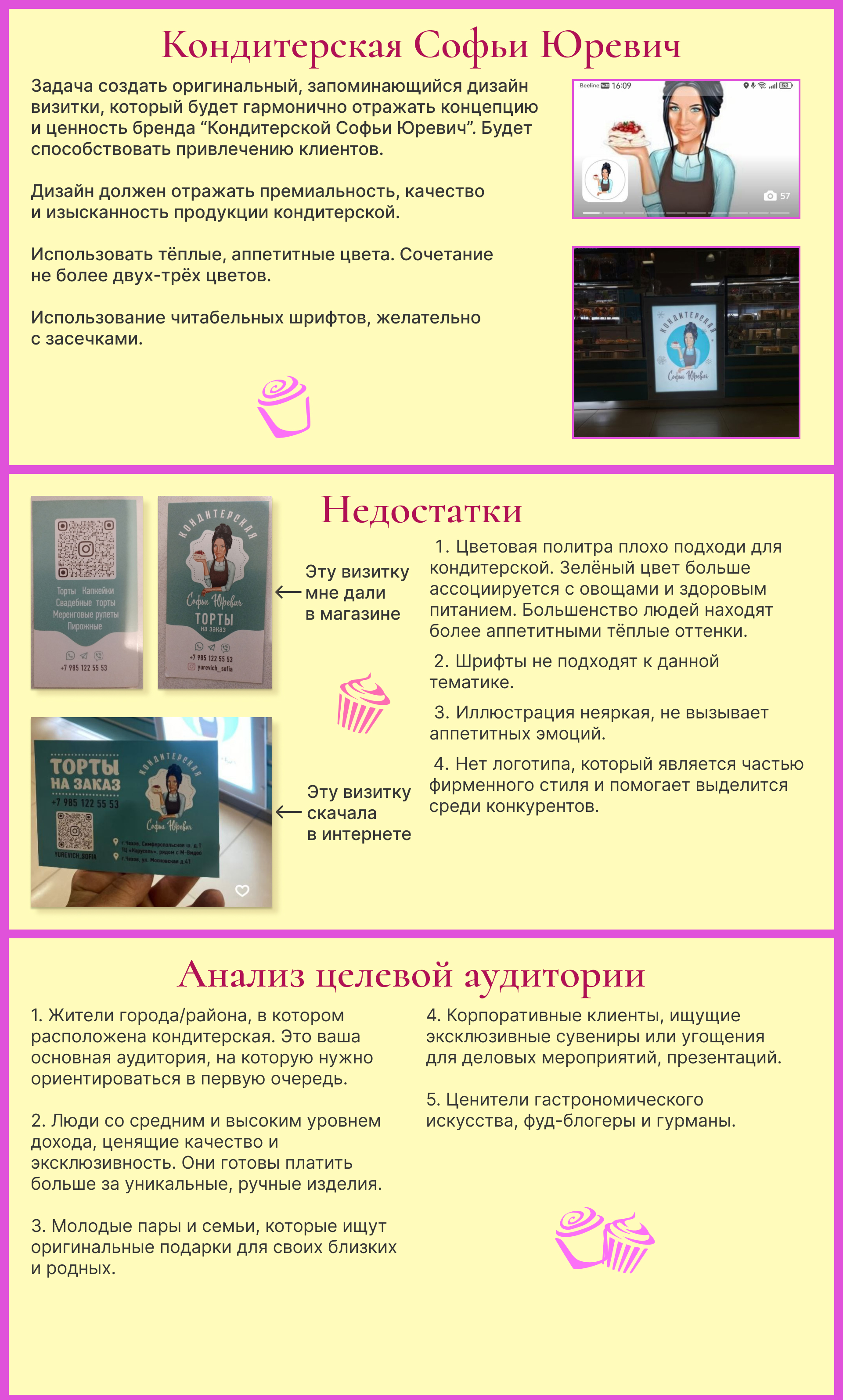 Редизайн визитки для кондитерской — Изображение №1 — Брендинг на Dprofile