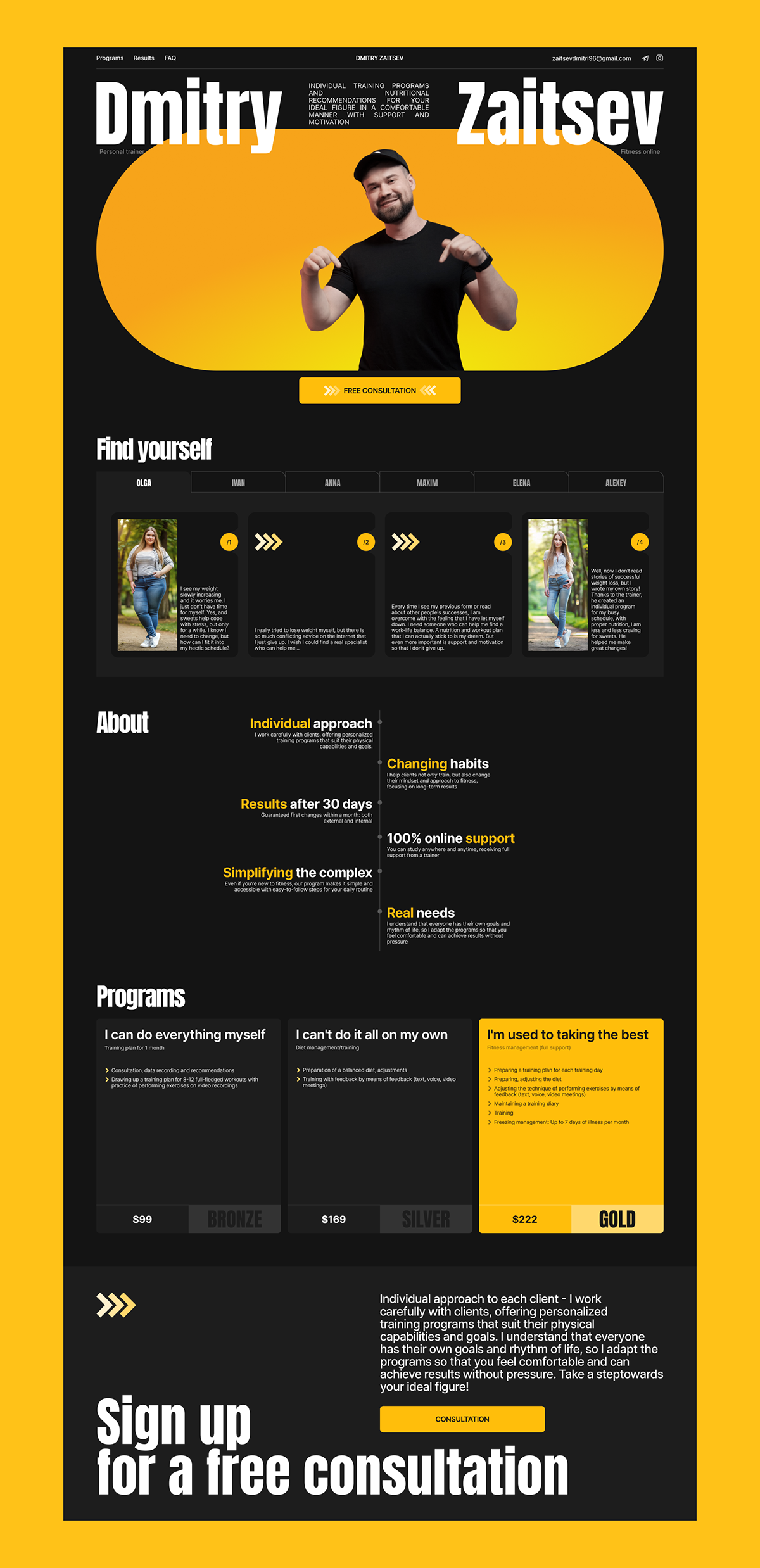 Personal Fitness Trainer | Real project — Изображение №4 — Интерфейсы, Брендинг на Dprofile