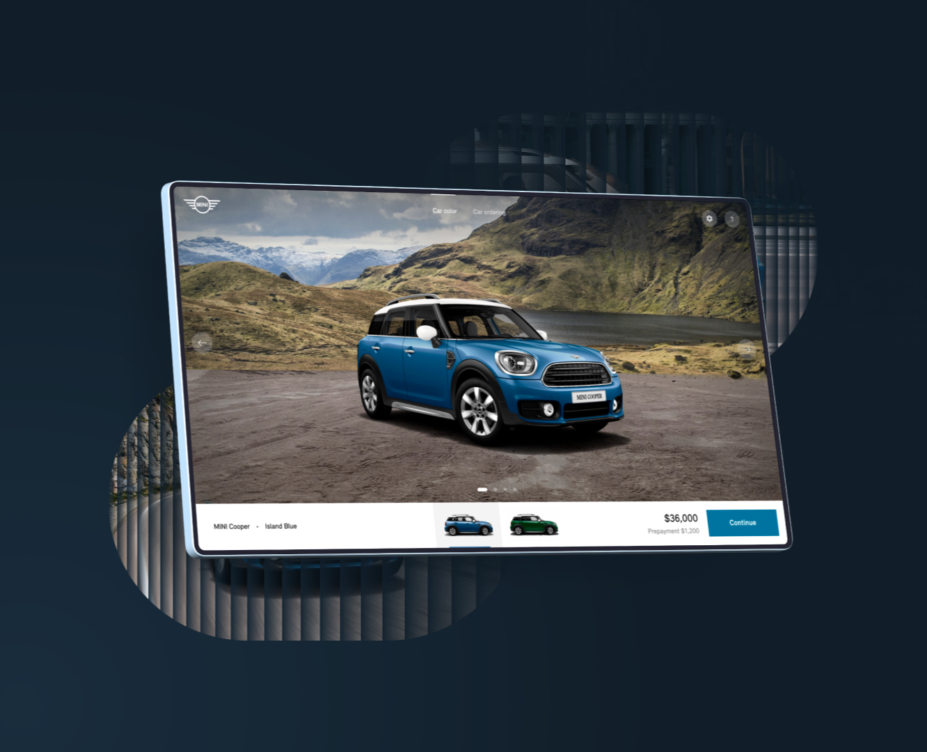 MINI Cooper — Интерфейсы, Анимация на Dprofile