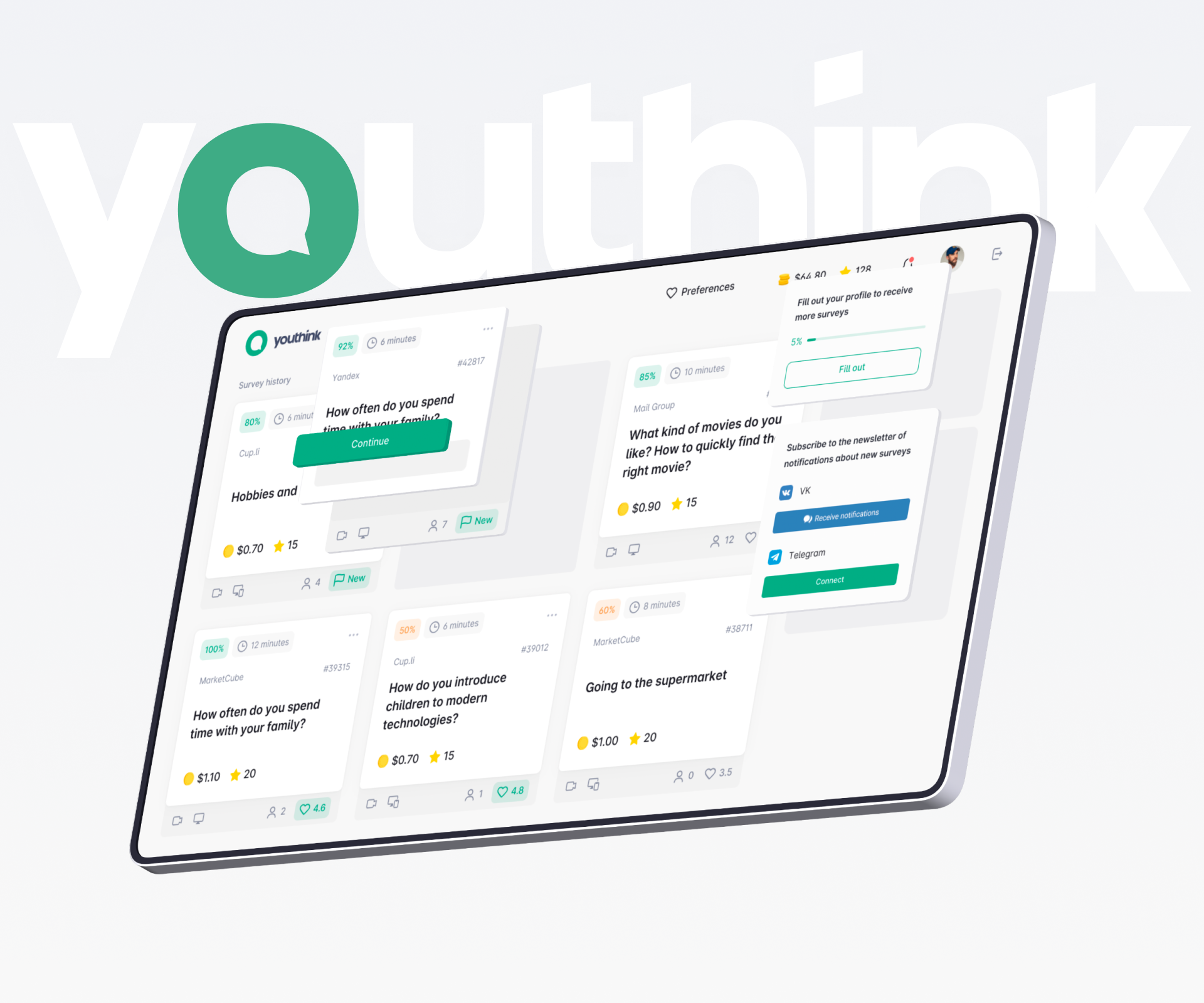YouThink | Web & App — Изображение №2 — Интерфейсы на Dprofile