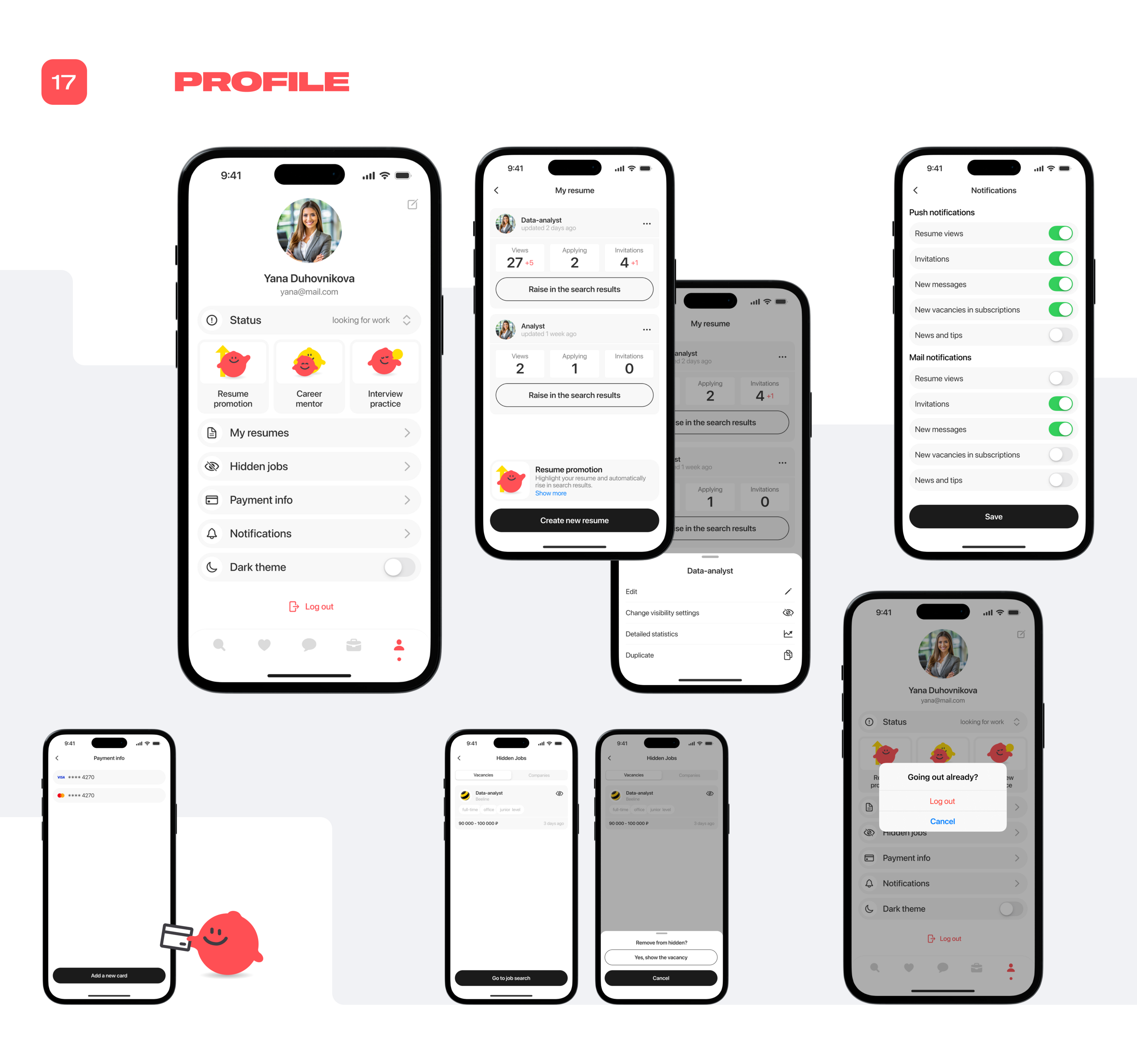 First Job | Mobile App — Изображение №14 — Интерфейсы на Dprofile