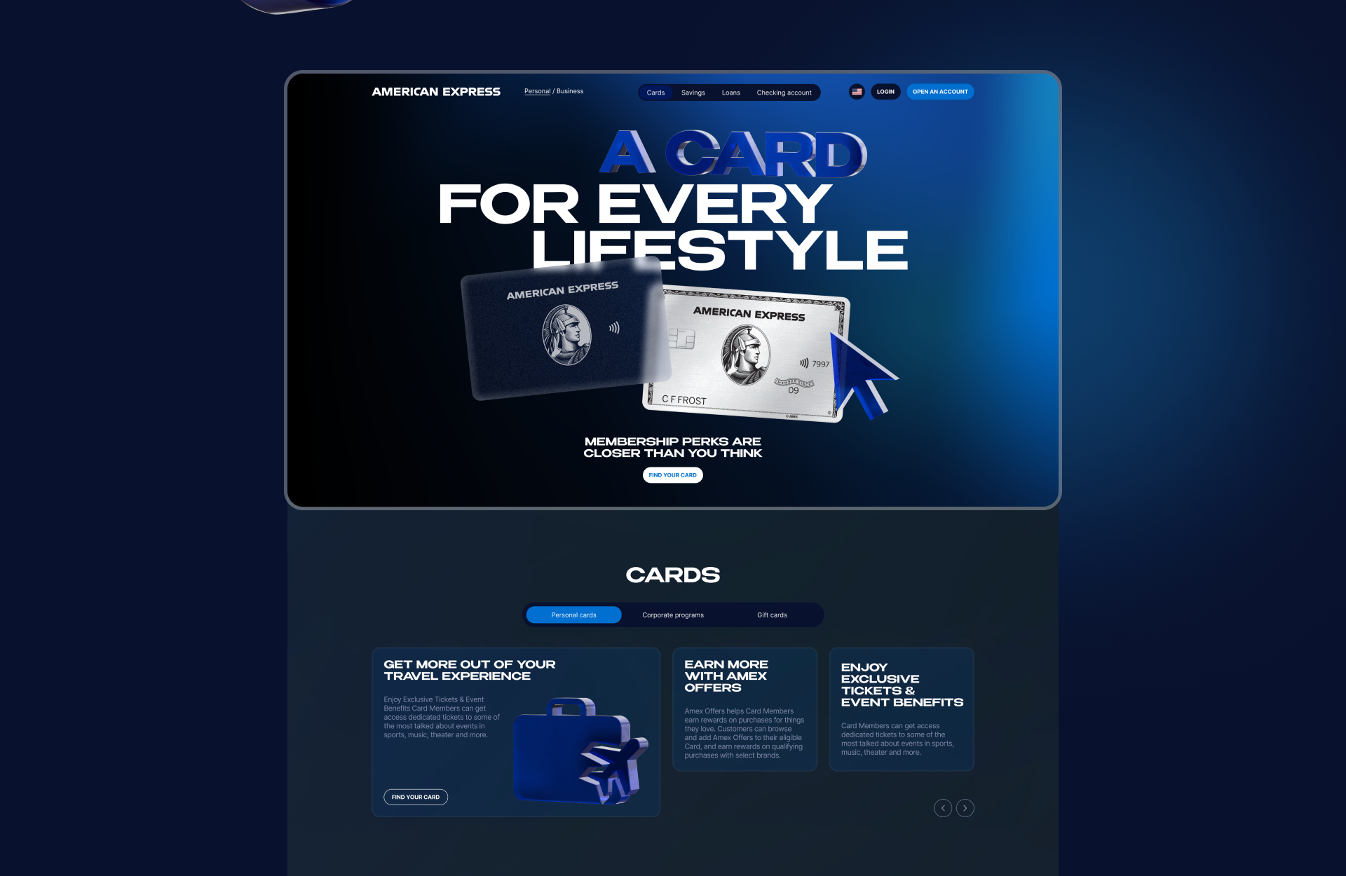 American Express | Corporate | Redesign — Изображение №2 — Интерфейсы на Dprofile