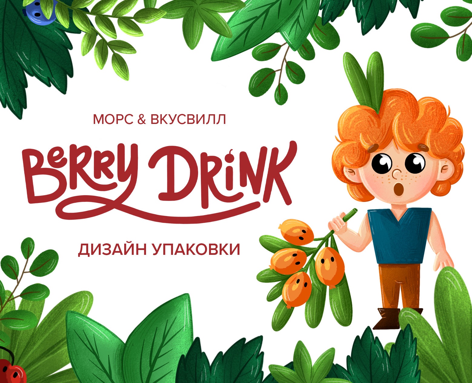 Дизайн упаковки для морсов ВкусВилл — Брендинг, Иллюстрация на Dprofile