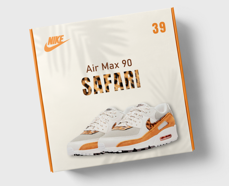 Дизайн коробки кроссовок Nike Air Max 90 Safari — Интерфейсы, Брендинг, Графика на Dprofile
