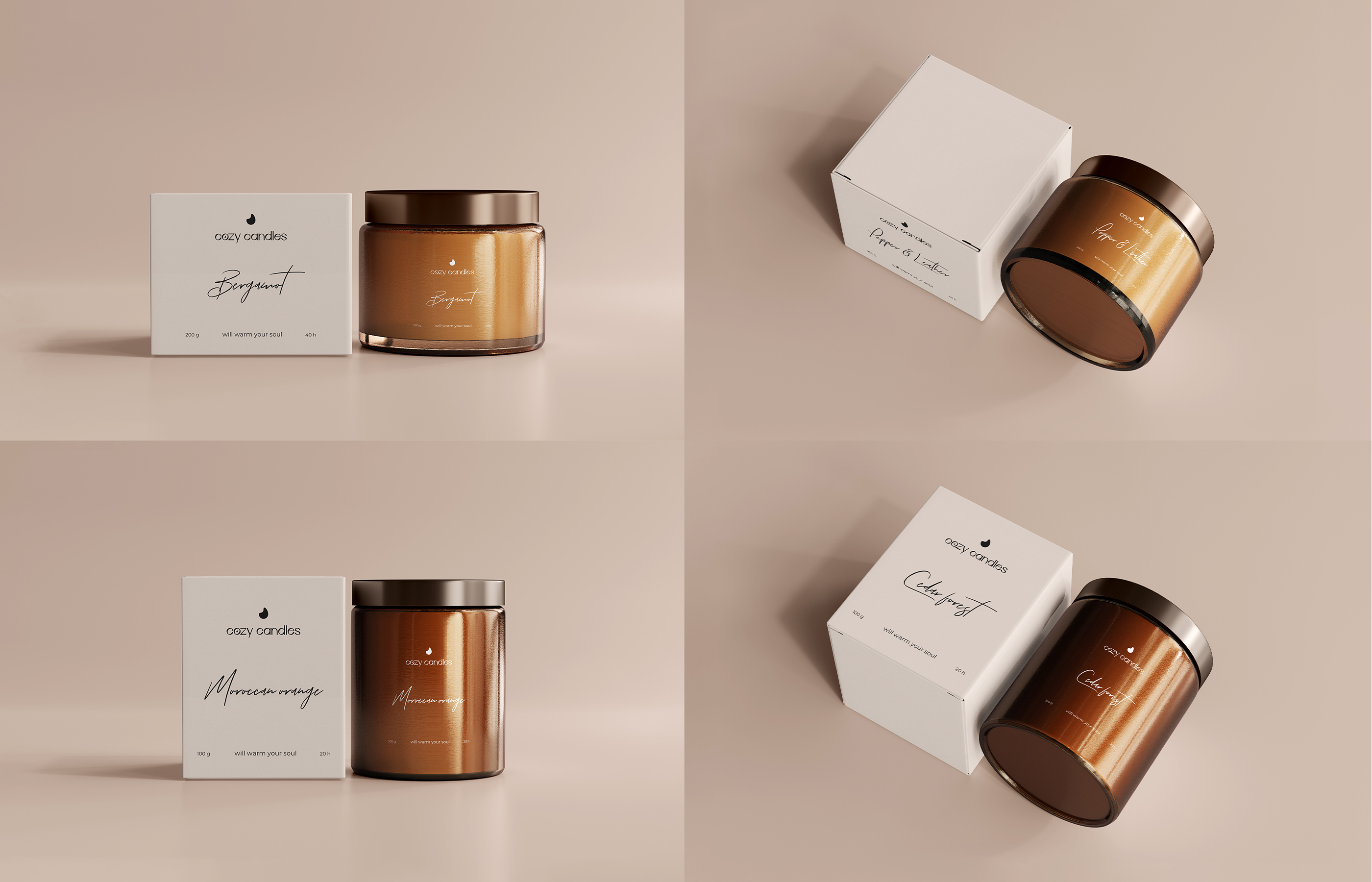 Cozy candles — Логотип и упаковка — Изображение №19 — Брендинг на Dprofile