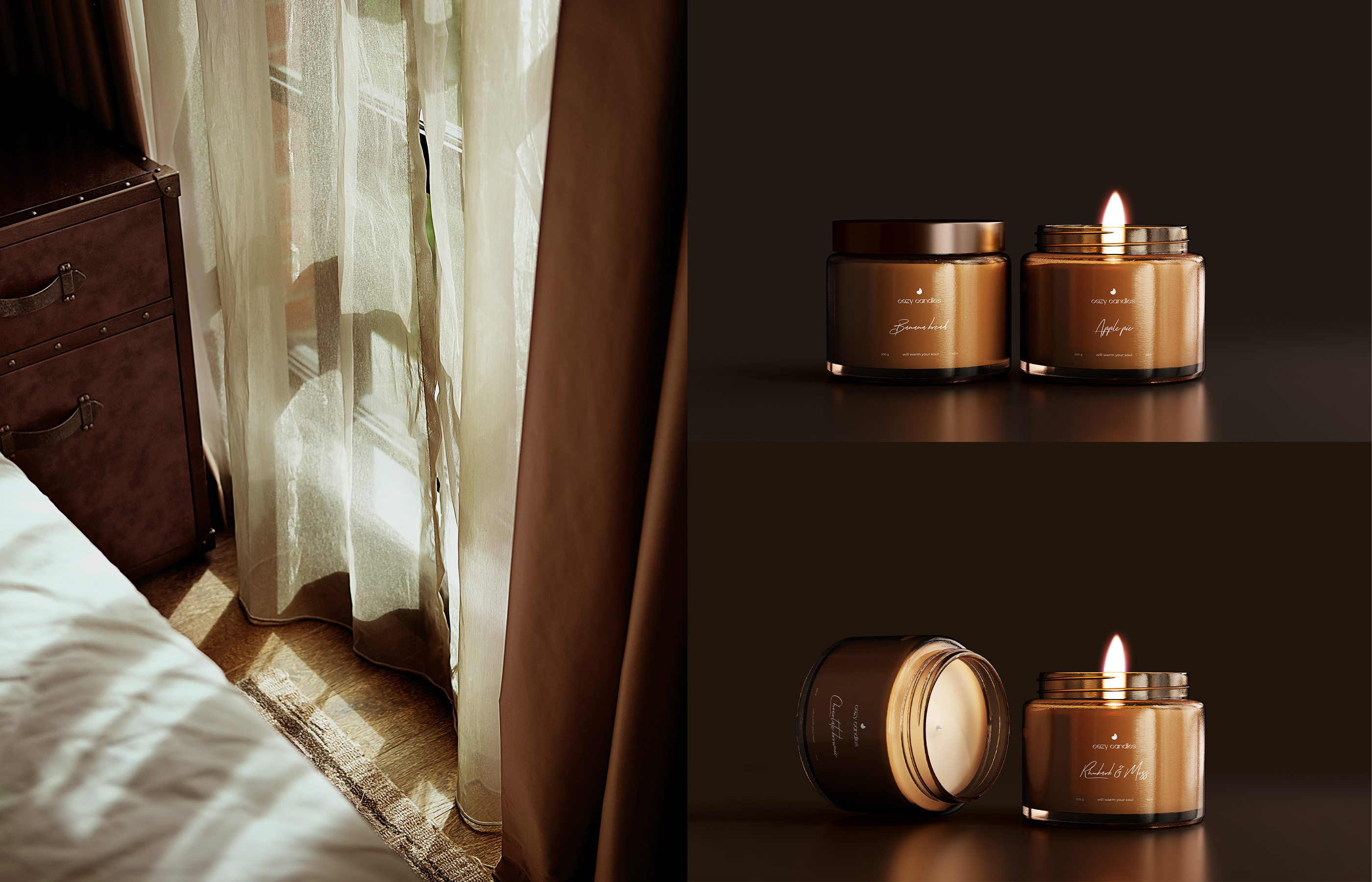 Cozy candles — Логотип и упаковка — Изображение №10 — Брендинг на Dprofile