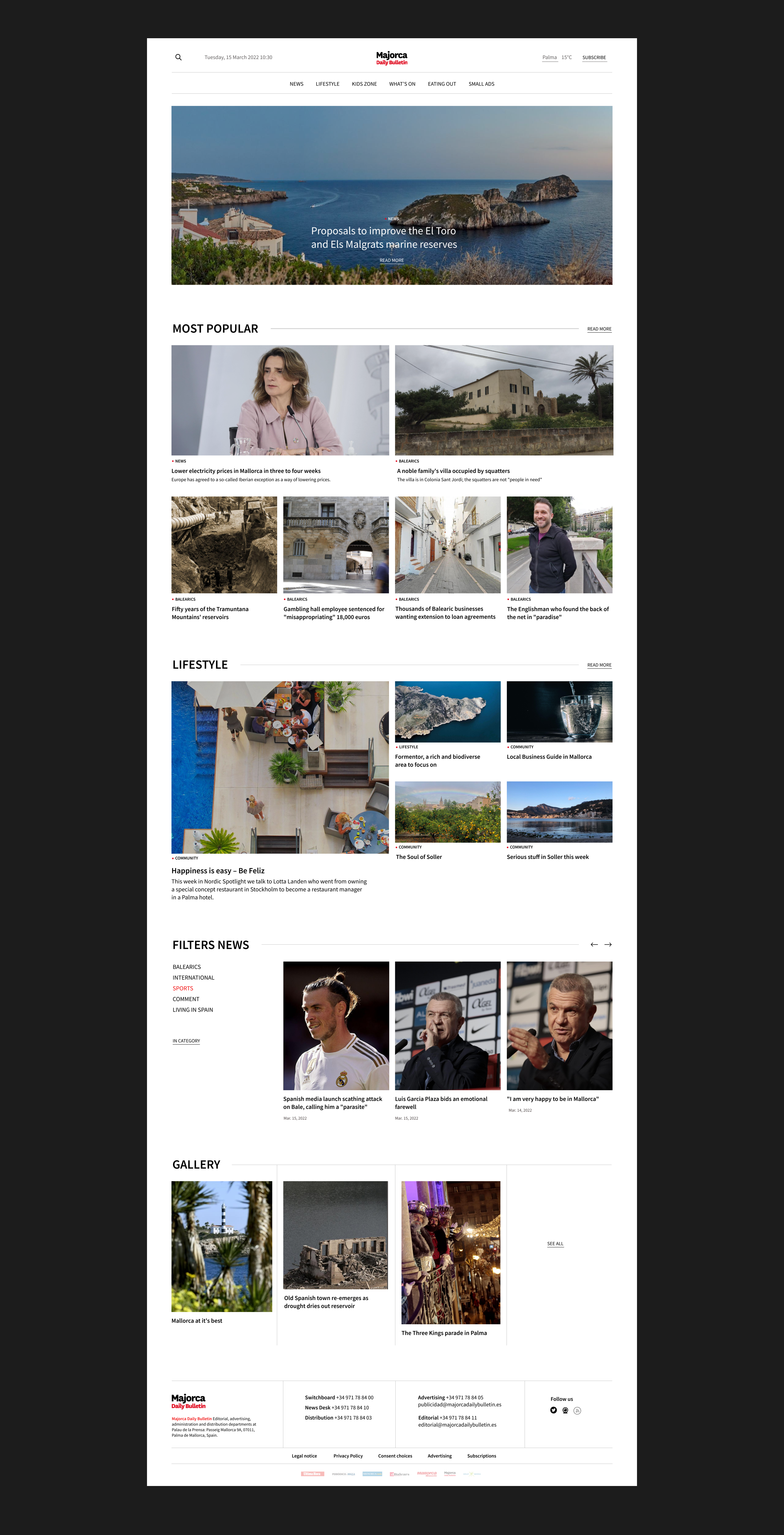 Majorca Daily Bulletin — News Website — Изображение №2 — Интерфейсы, Брендинг на Dprofile