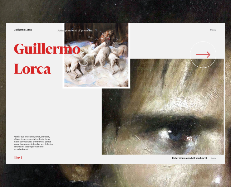 Сайт-визитка художника Guillermo Lorca на Dprofile