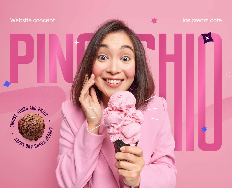 Pinocchio – сайт для кафе-мороженого — Интерфейсы, Графика на Dprofile