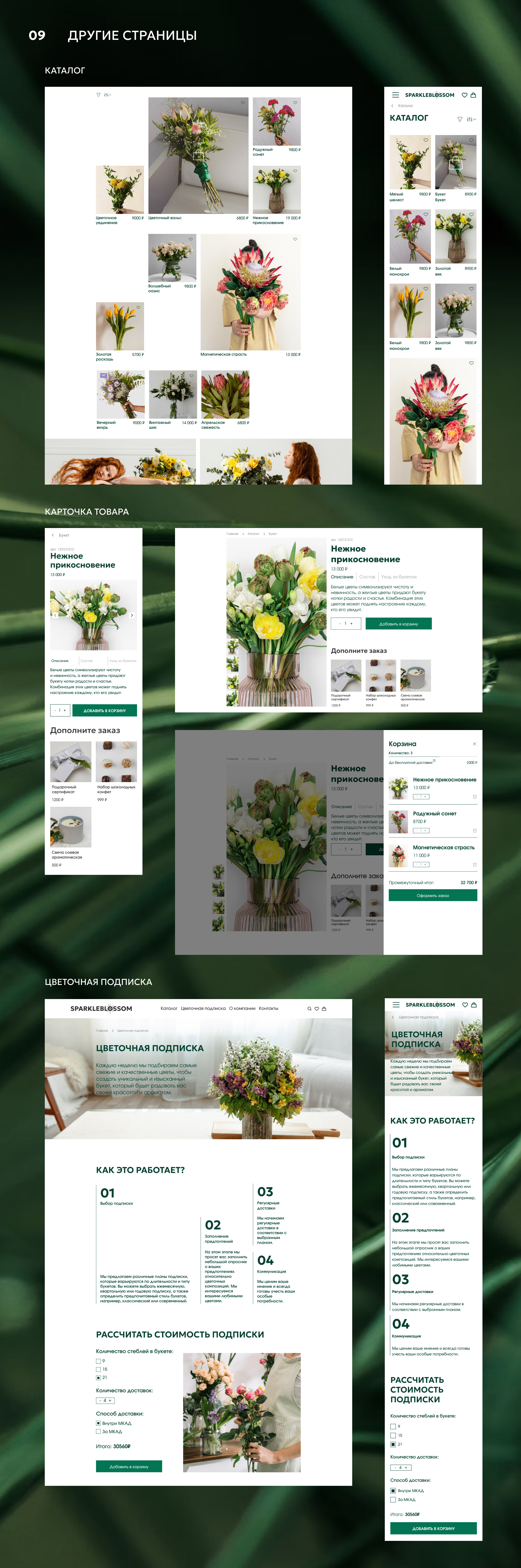 Flower shop Sparkleblossom — Изображение №10 — Интерфейсы, Маркетинг на Dprofile