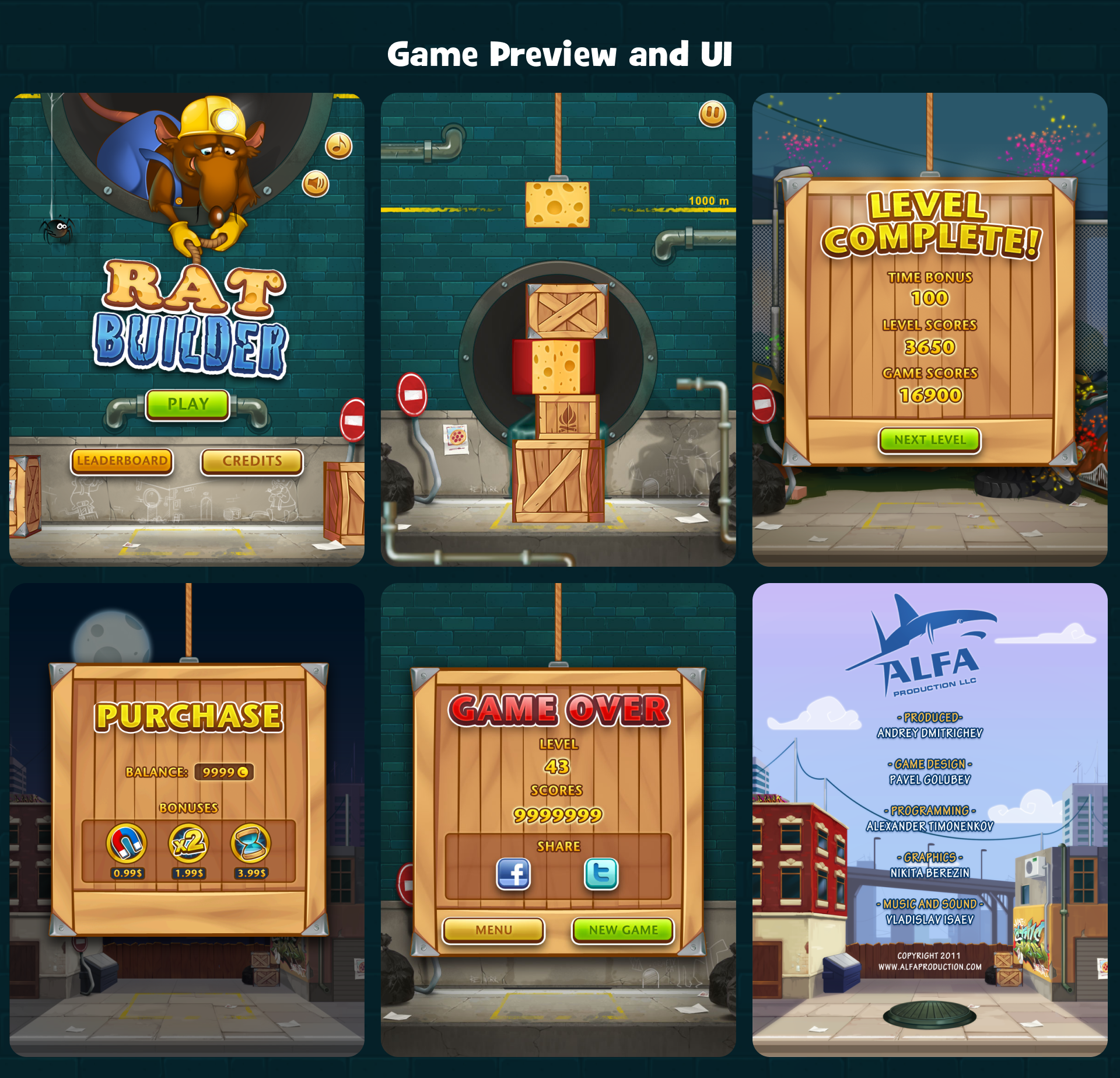 Game ART + UI | Rat Builder — Изображение №4 — Интерфейсы, Иллюстрация на Dprofile