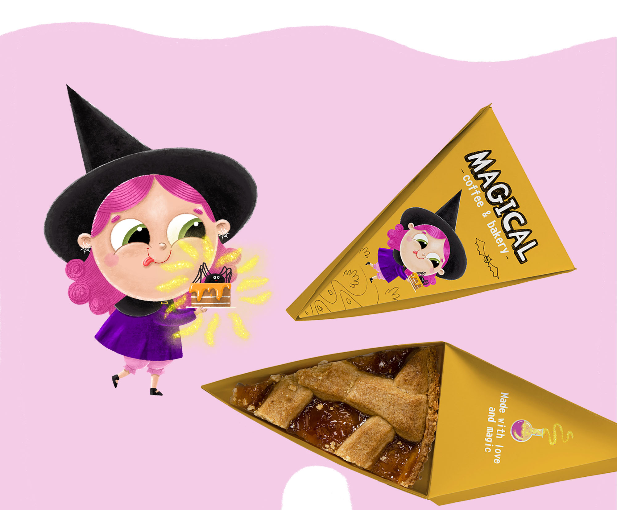 Маскот для кофейни с пекарней "Magical" — Изображение №7 — Брендинг, Иллюстрация на Dprofile