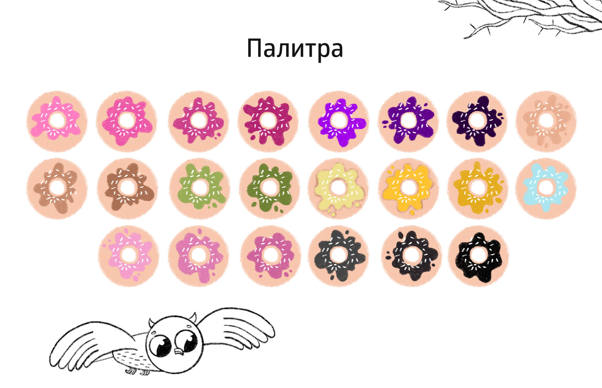 Маскот для кофейни с пекарней "Magical" — Изображение №4 — Брендинг, Иллюстрация на Dprofile