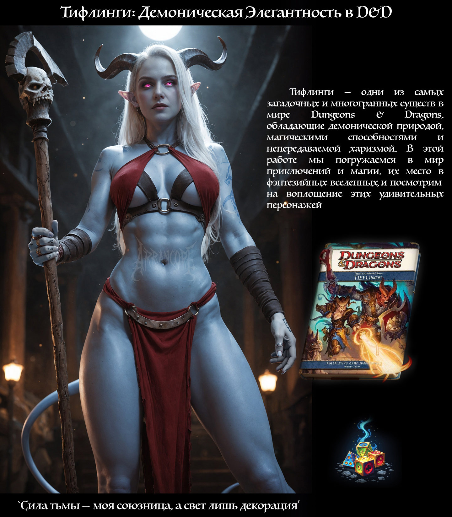 Тифлинги: Демоническая Элегантность в D&D — Изображение №1 — Иллюстрация, 3D на Dprofile