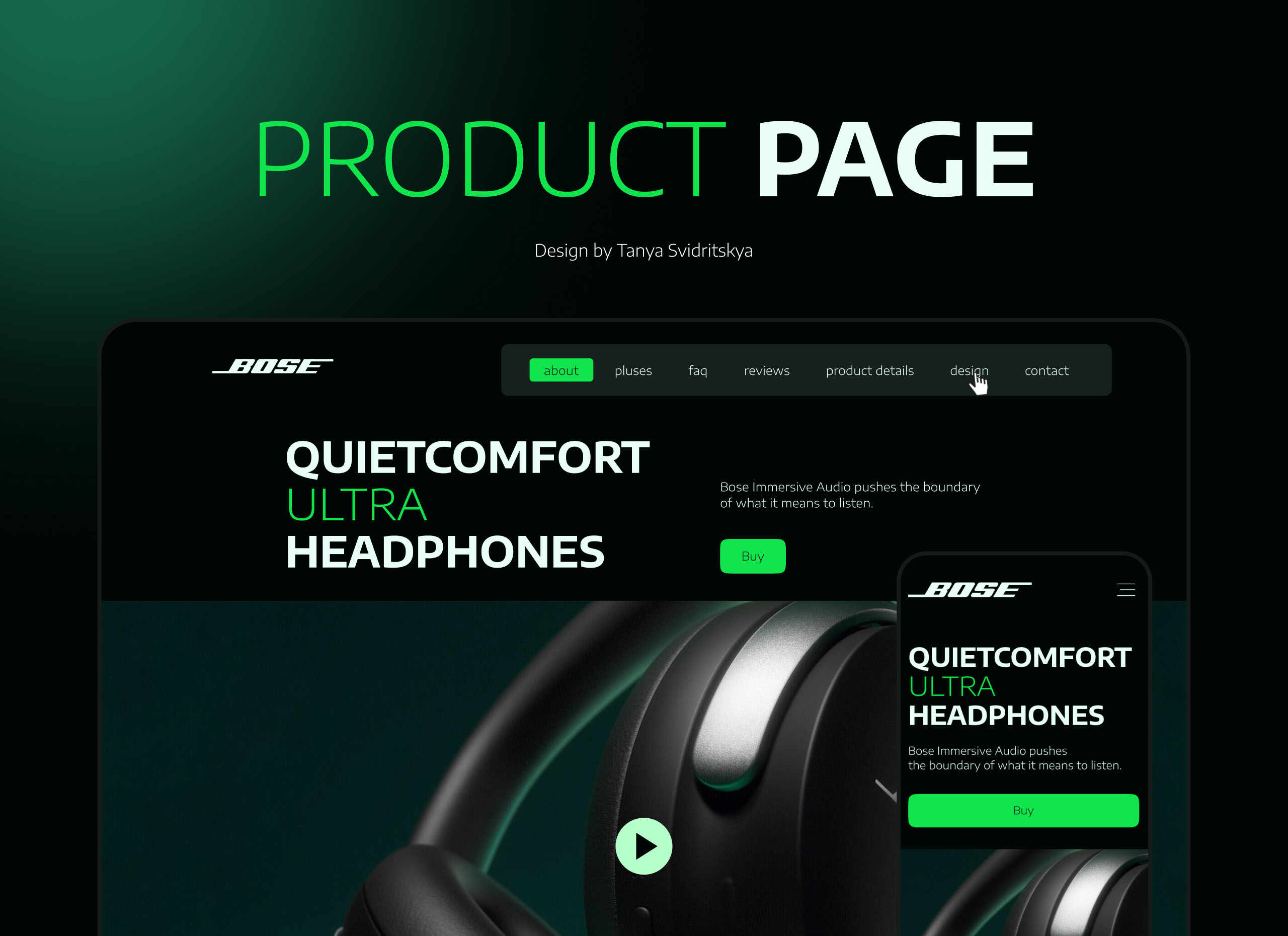 Landing for Bose — Изображение №1 — Интерфейсы, Маркетинг на Dprofile