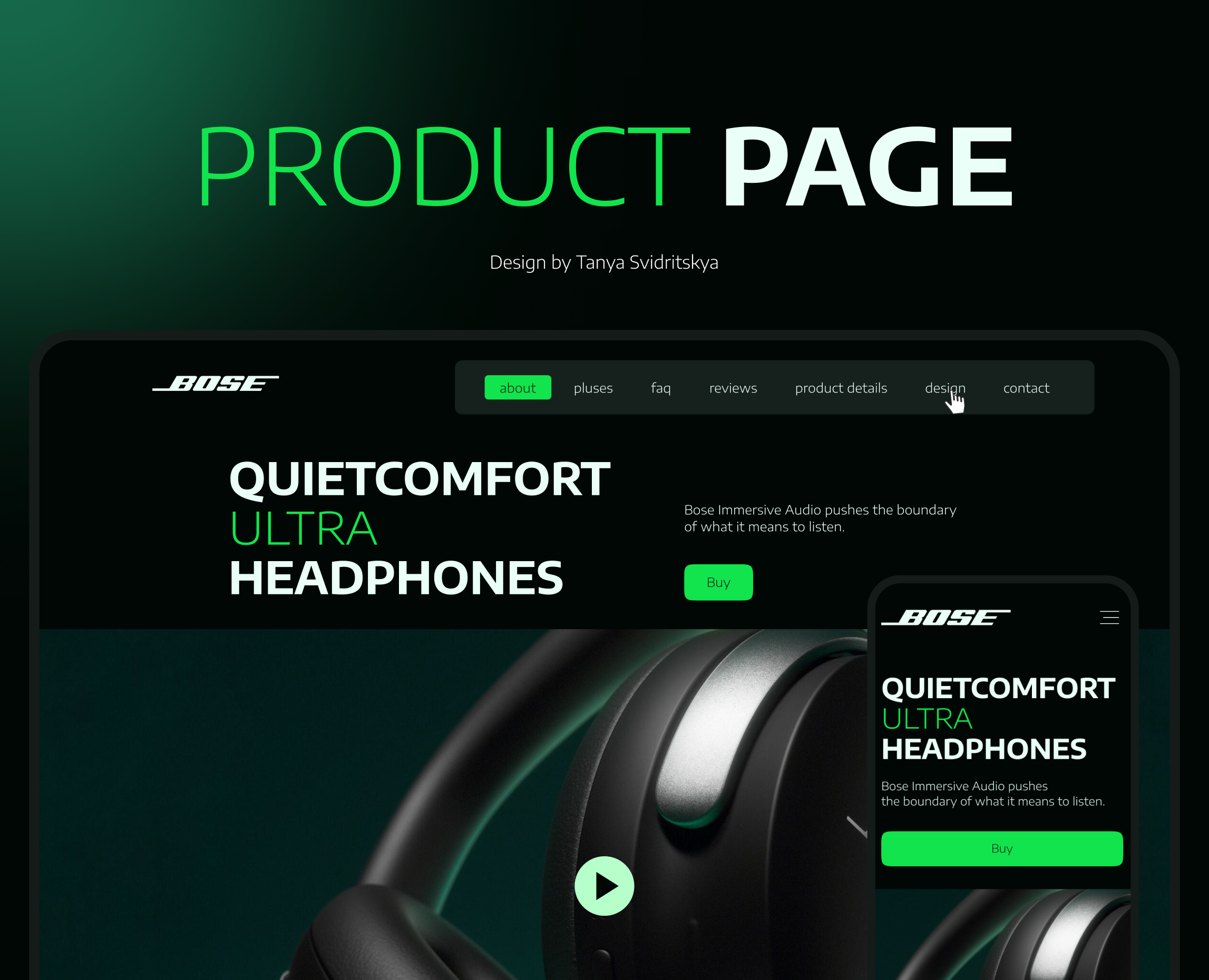 Landing for Bose — Интерфейсы, Маркетинг на Dprofile