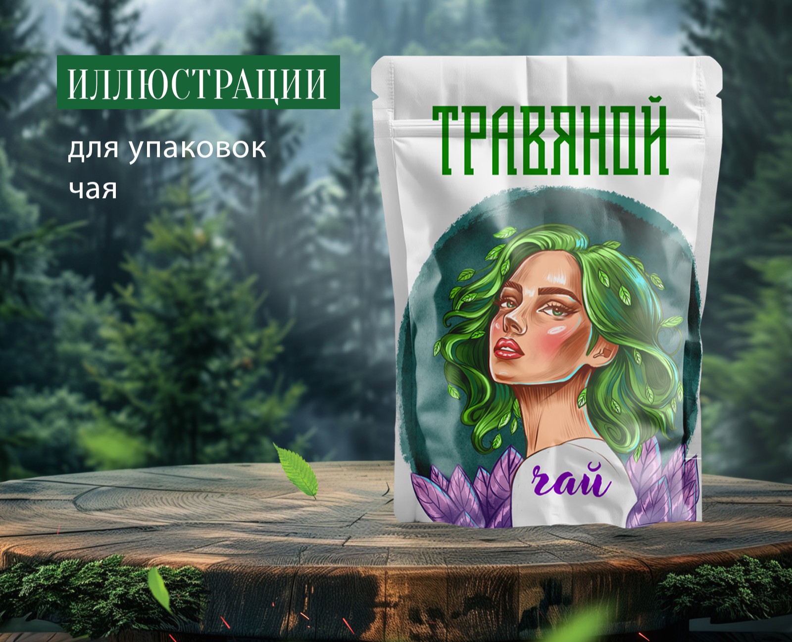 Иллюстрации для упаковок чая — Брендинг, Иллюстрация на Dprofile