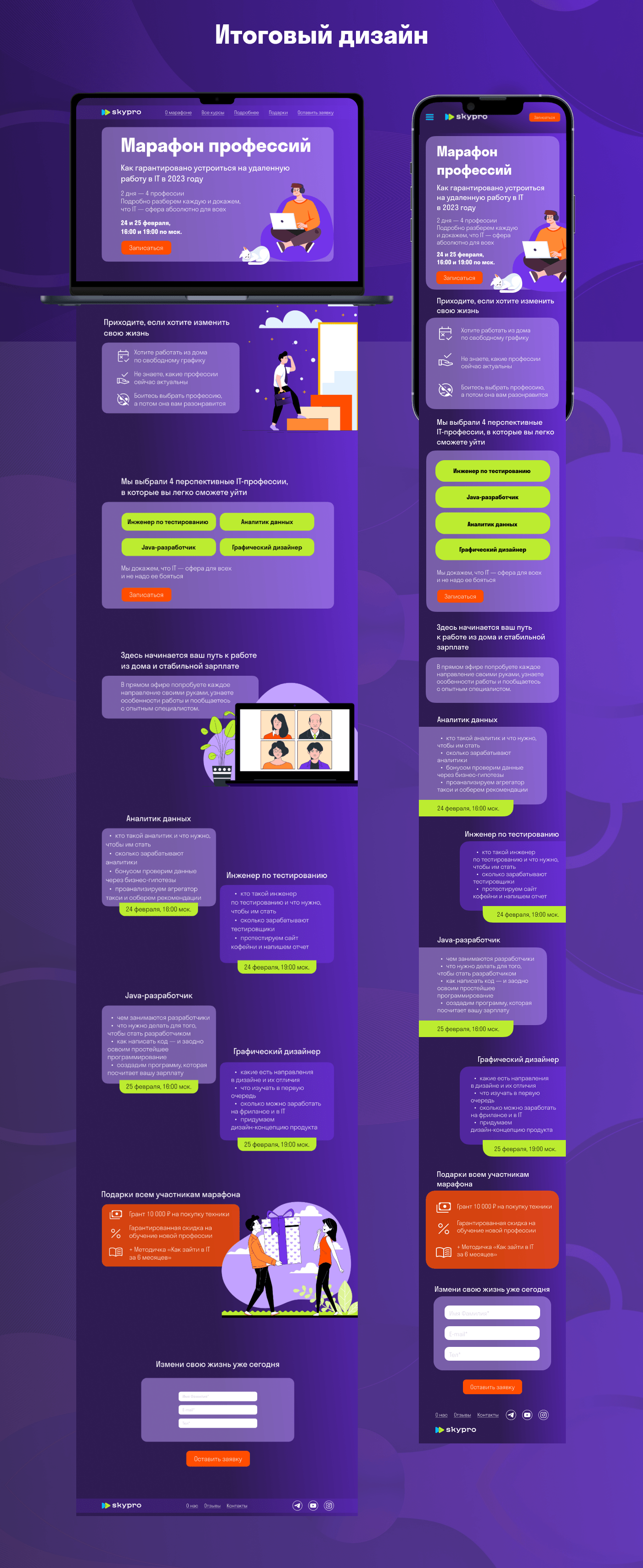 Лэндинг сайта SkyPro — Изображение №4 — Интерфейсы, Брендинг на Dprofile