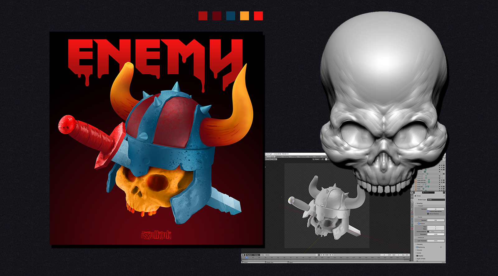 SkullyJuly challenge #24 — Изображение №4 — Иллюстрация на Dprofile