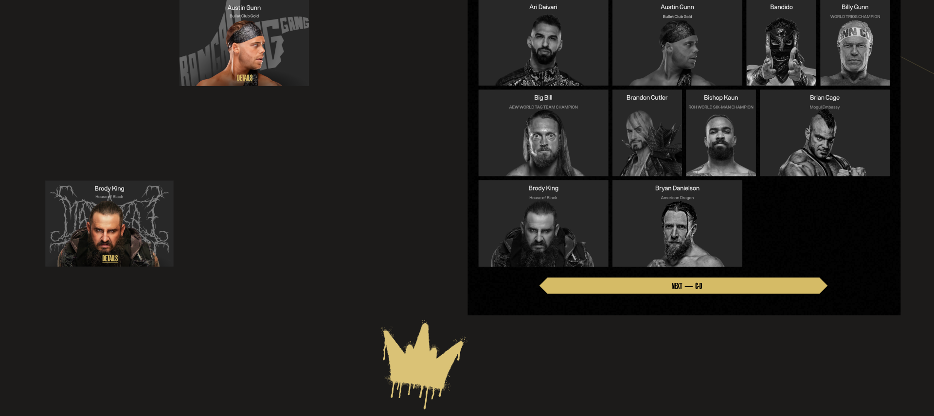 All Elite Wrestling/редизайн корпоративного сайта — Изображение №20 — Графика, Интерфейсы на Dprofile