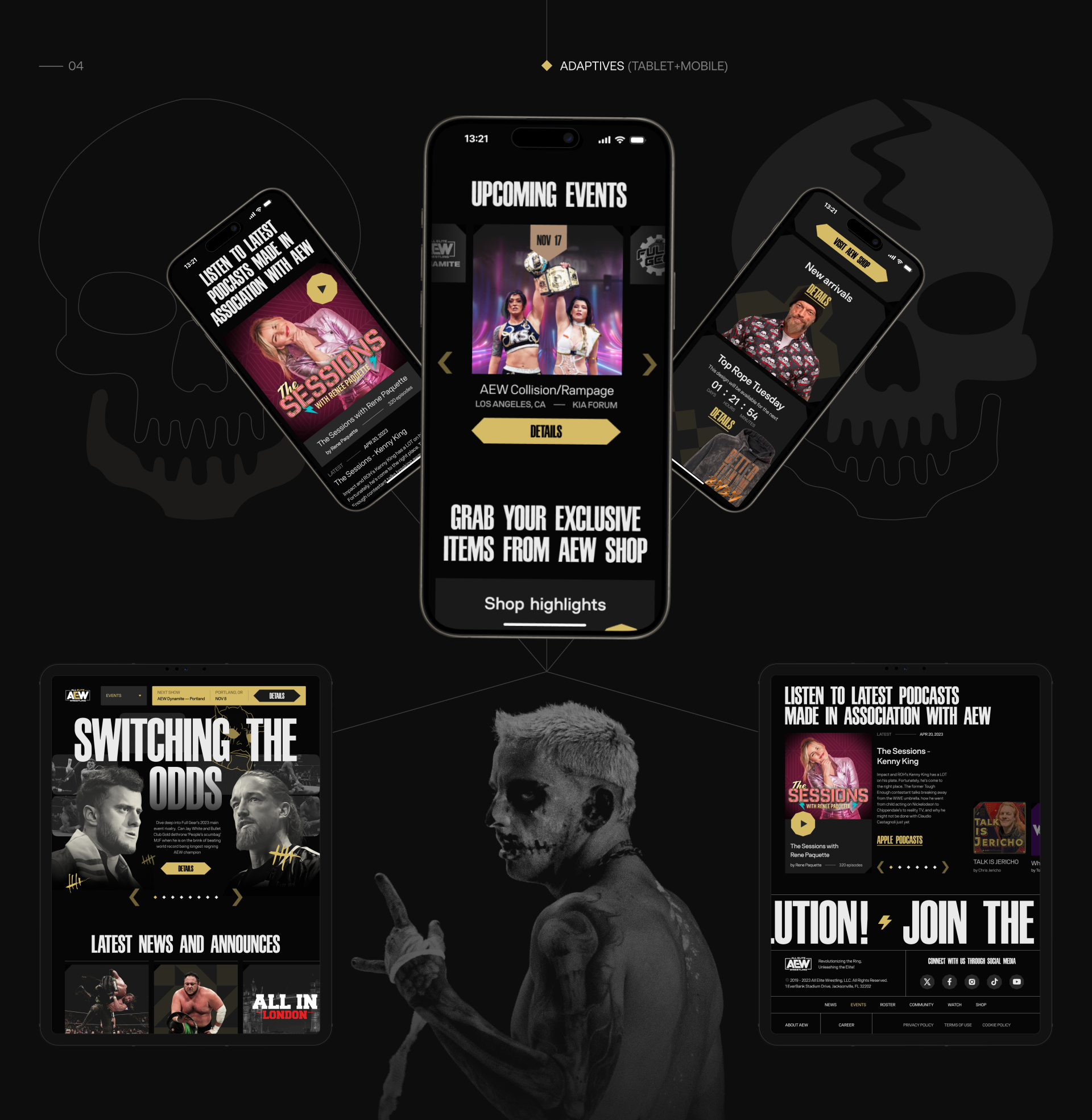 All Elite Wrestling/редизайн корпоративного сайта — Изображение №7 — Графика, Интерфейсы на Dprofile