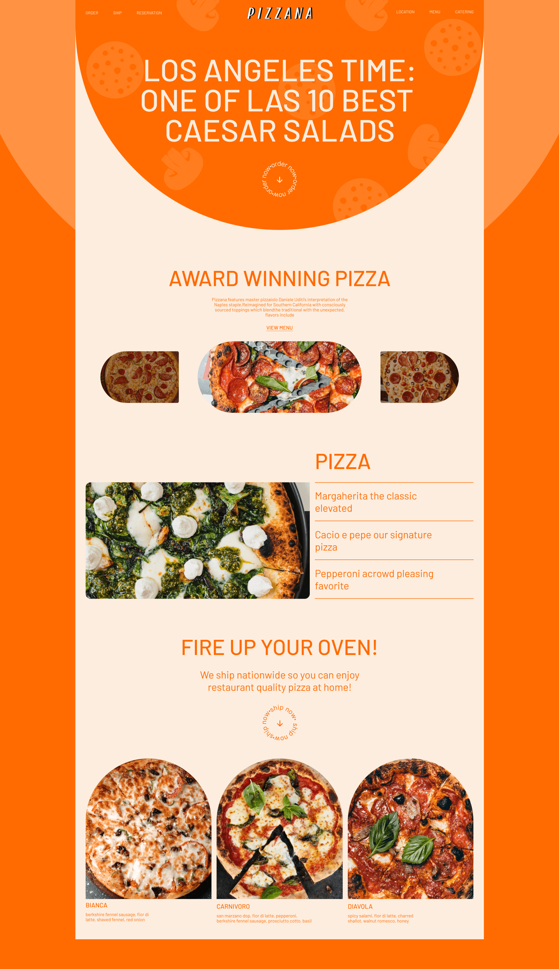 Pizzana pizza landing page — Изображение №2 — Интерфейсы на Dprofile