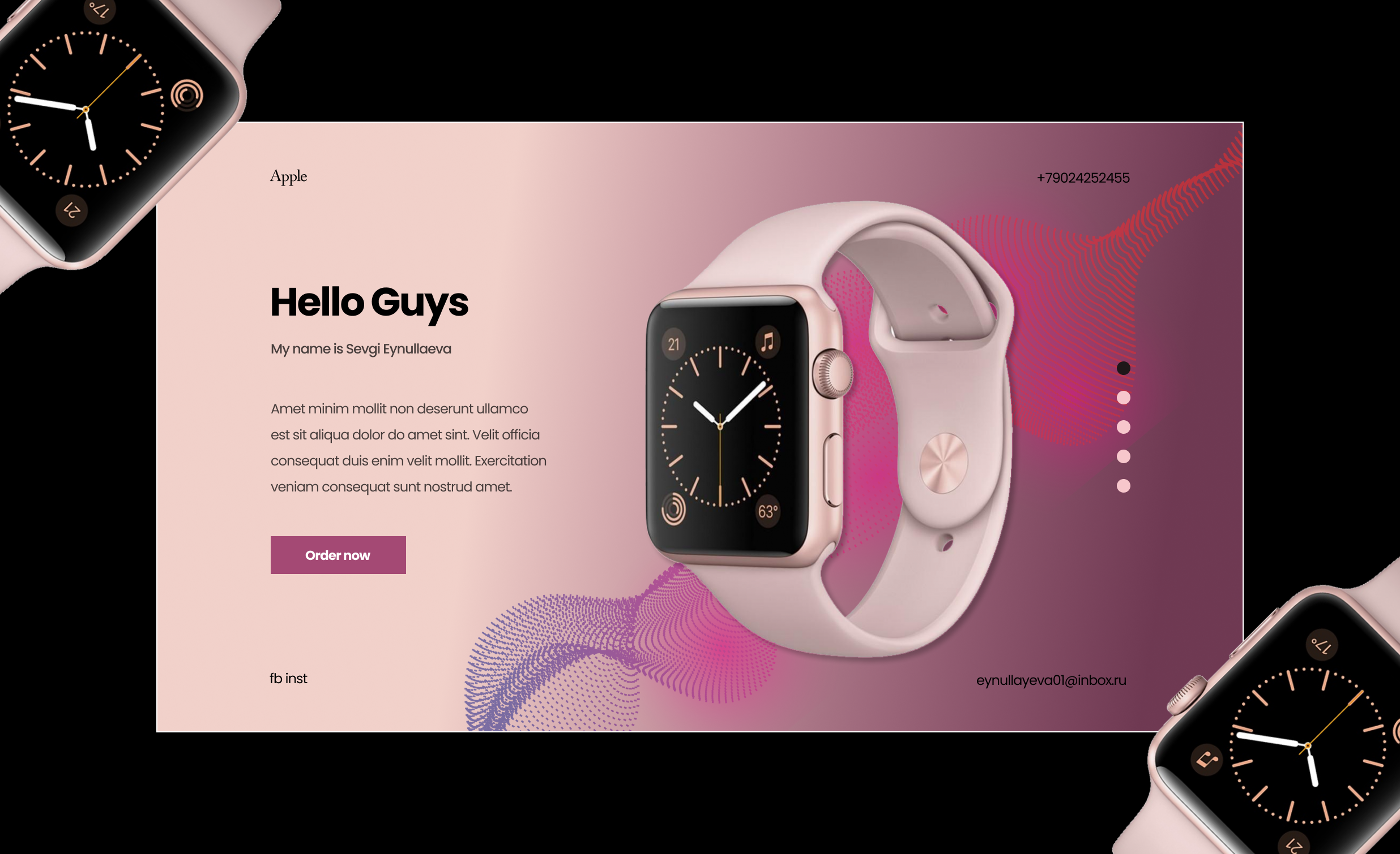 Apple Watch concept (first screen) — Изображение №1 — Интерфейсы, Брендинг на Dprofile