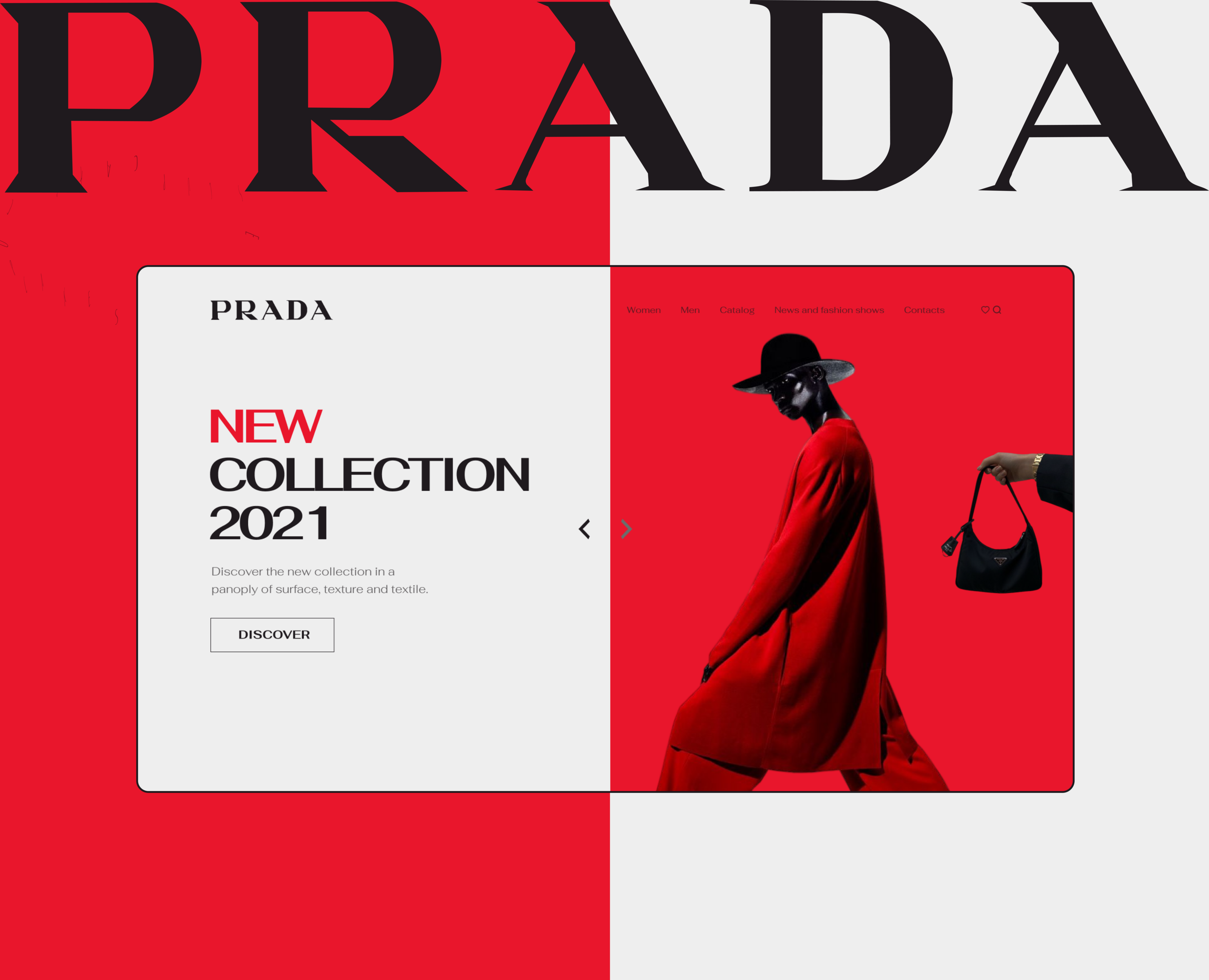Дизайн-концепт / рестайлинг сайта для бренда PRADA — Интерфейсы, Брендинг на Dprofile